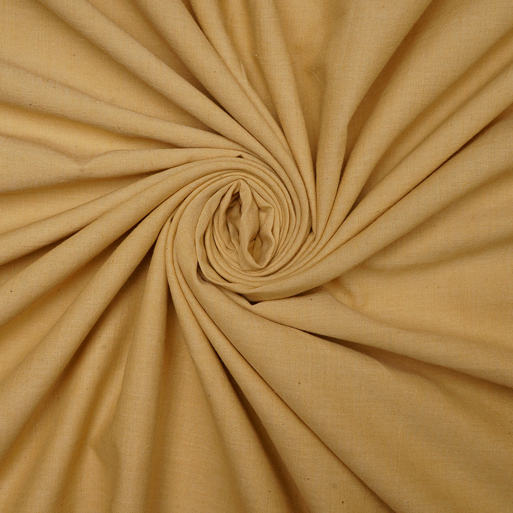 (Pre-Cut 2.10 Mtr) Yellow Color Muslin Cotton Fabric