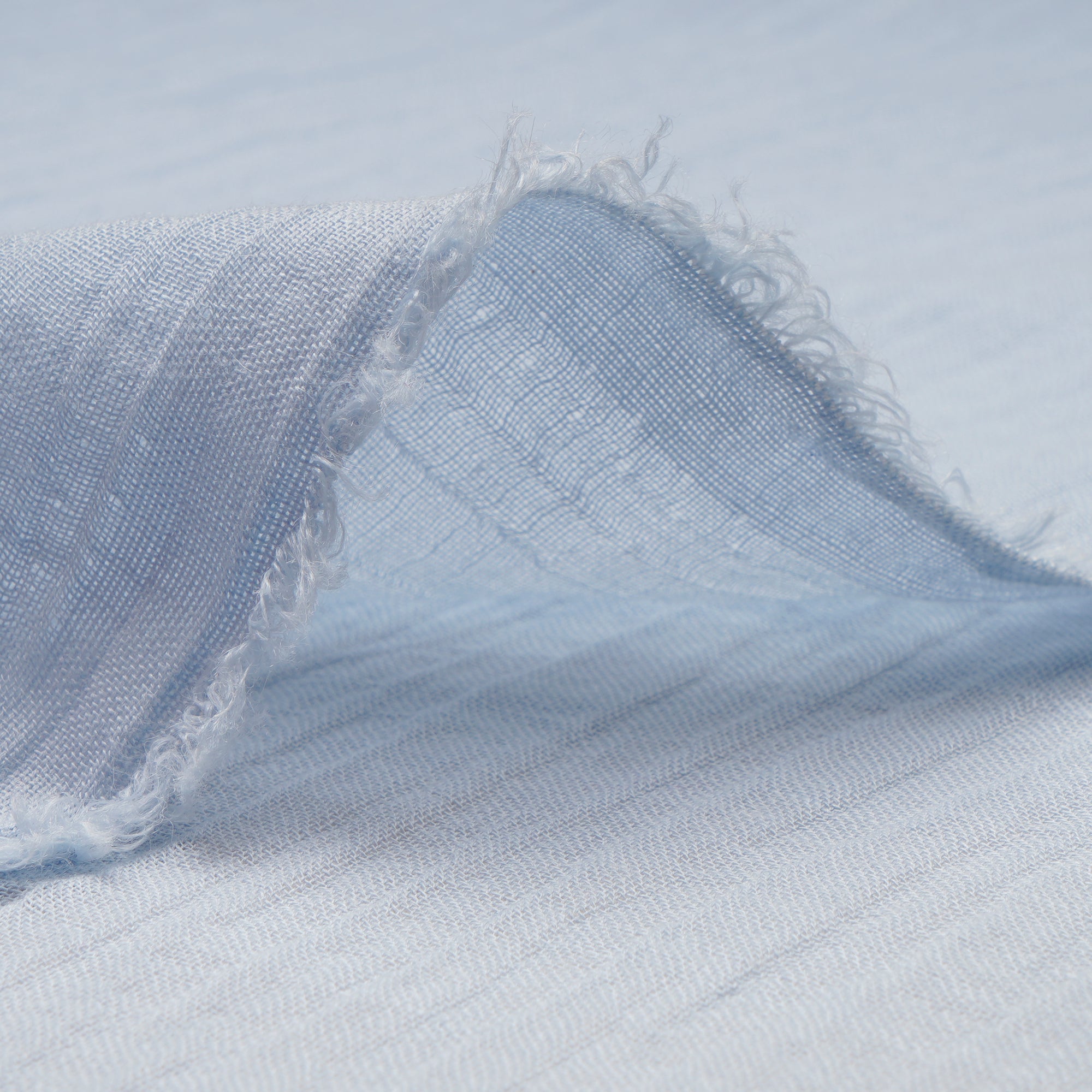 (Pre-Cut 1.50 Mtr) Light Blue Color Flax Cotton Fabric