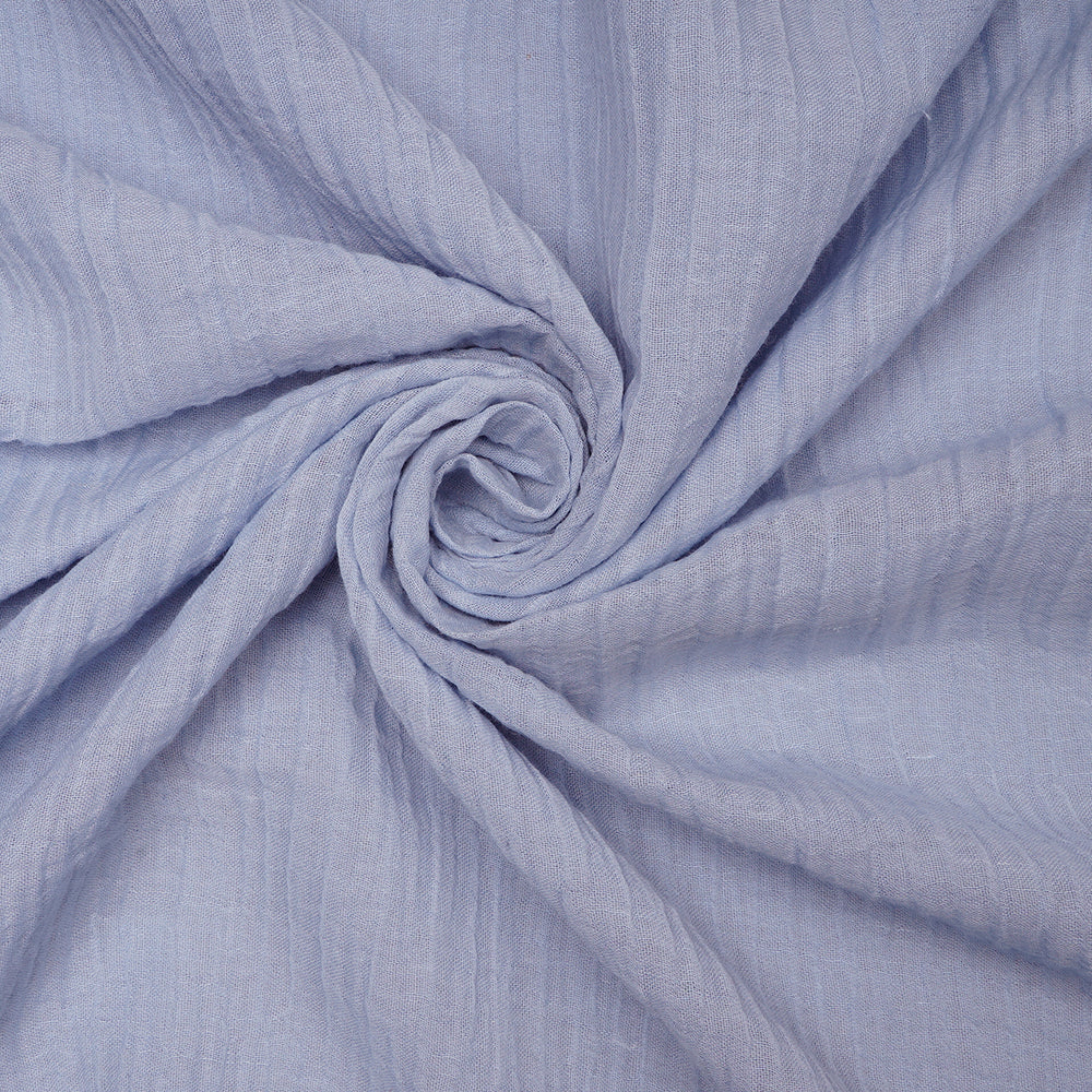(Pre-Cut 2 Mtr) Light Blue Color Flax Cotton Fabric