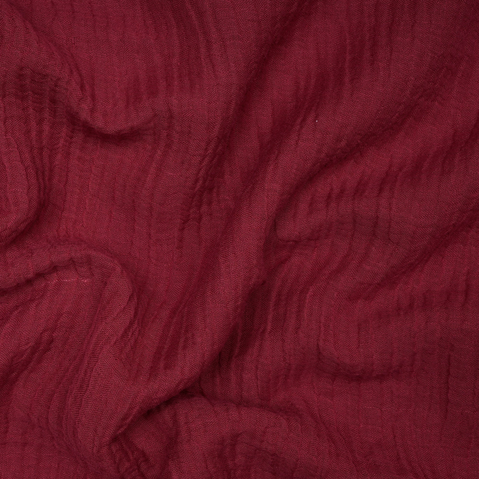 (Pre-Cut 3.50 Mtr) Maroon Color Flax Cotton Fabric