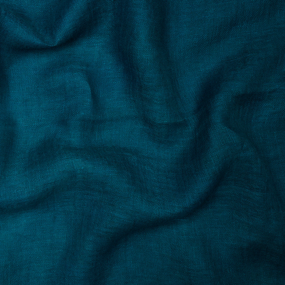 (Pre-Cut 1.50 Mtr) Blue Color Flax Cotton Fabric