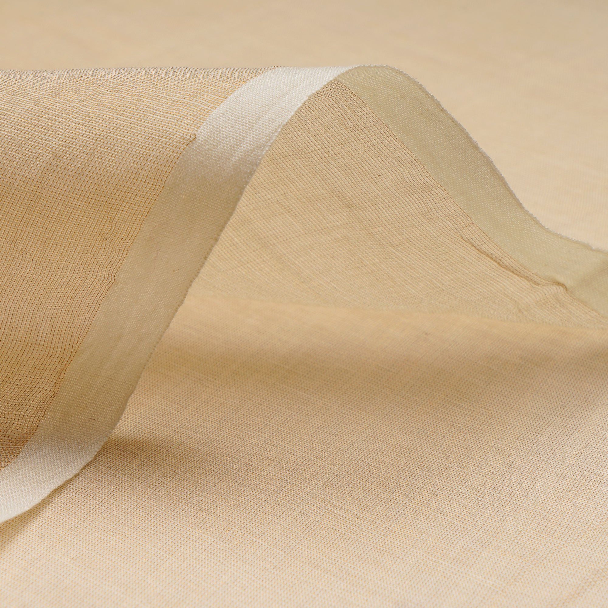 (Pre Cut 1.50 Mtr) Beige Tissue Chanderi Fabric