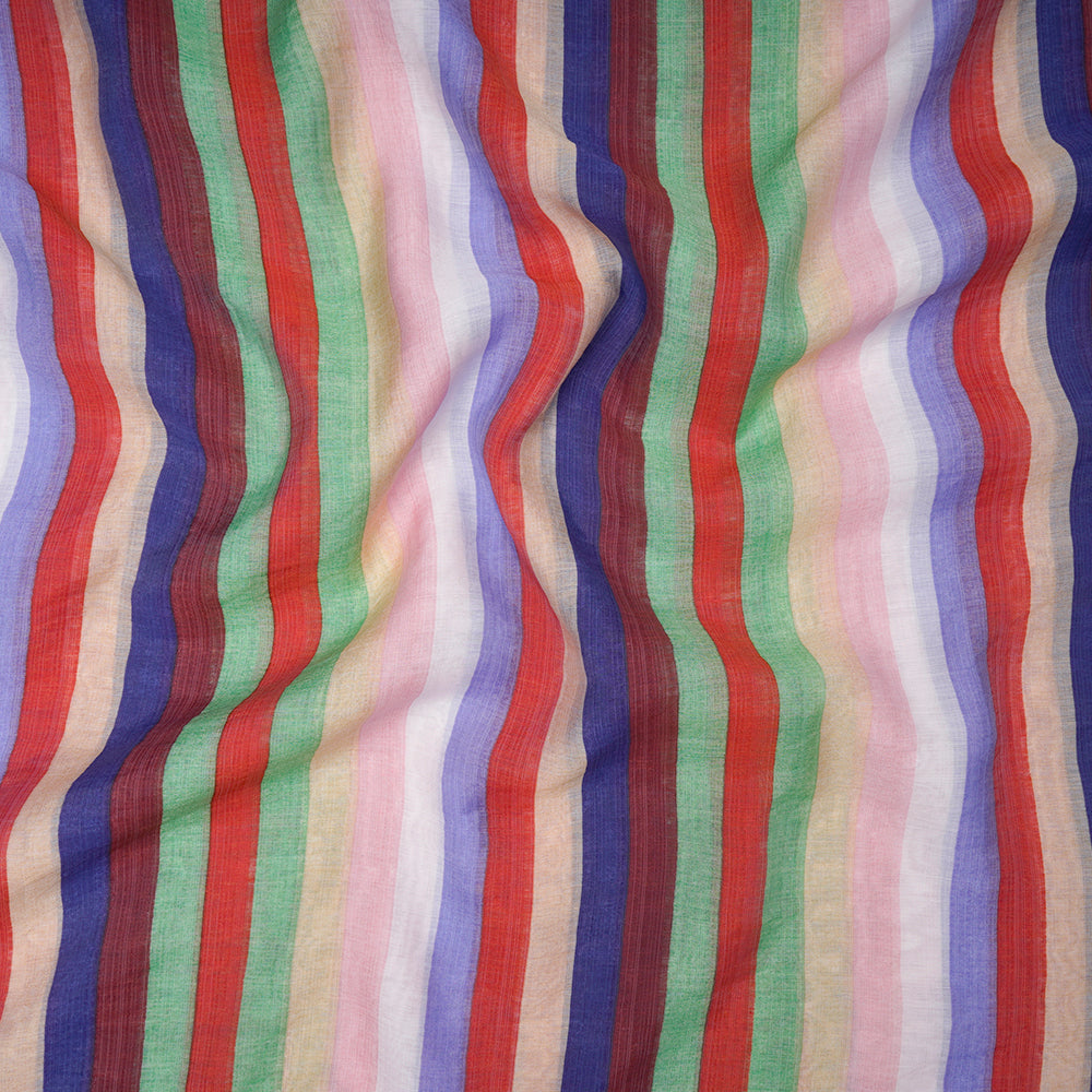 (Pre-Cut 2.90 Mtr) Multi Color Printed Muslin Cotton Fabric