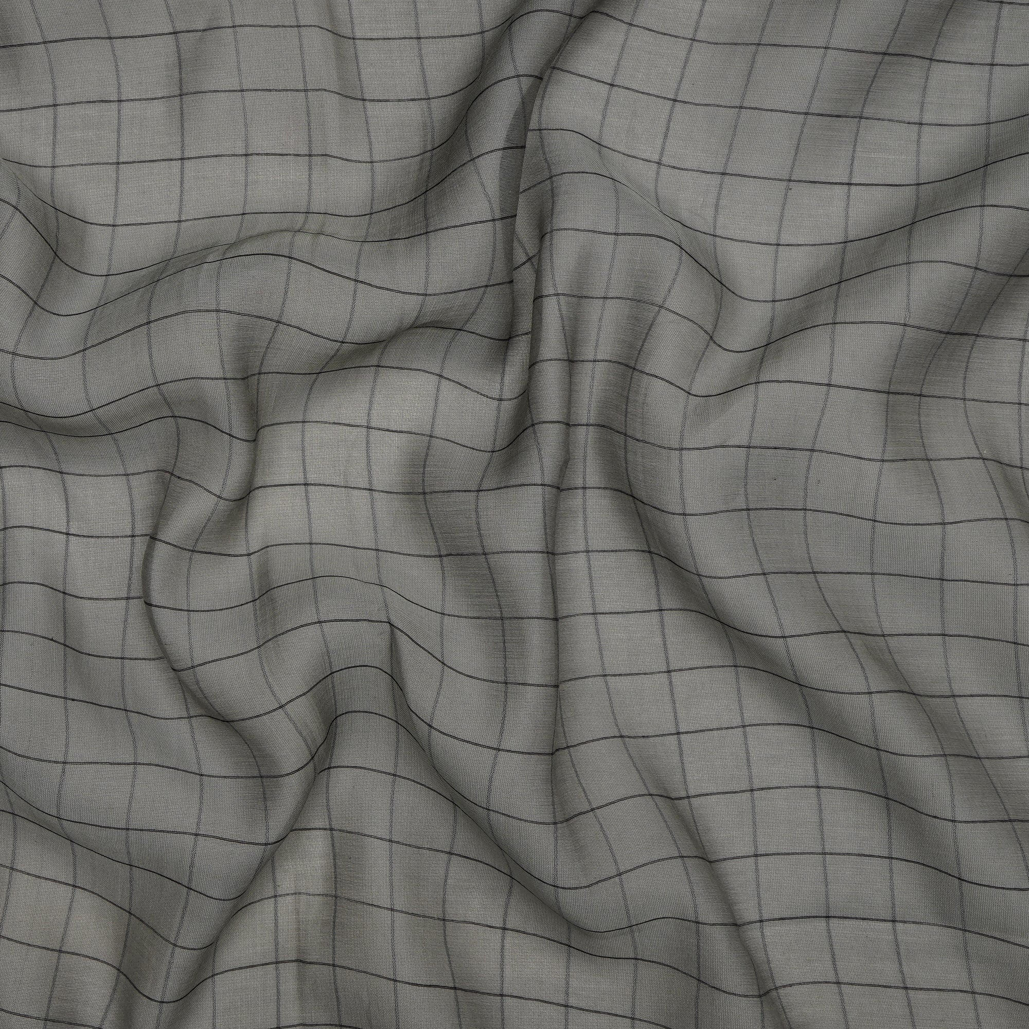 (Pre-Cut 1.00 Mtr) Grey Color Fancy Chanderi Fabric