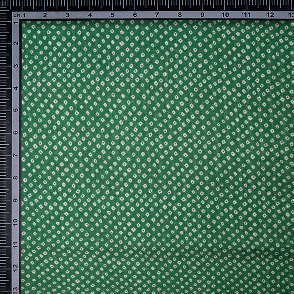 (Pre-Cut 2.70 Mtr) Green Color Digital Printed Viscose Fabric