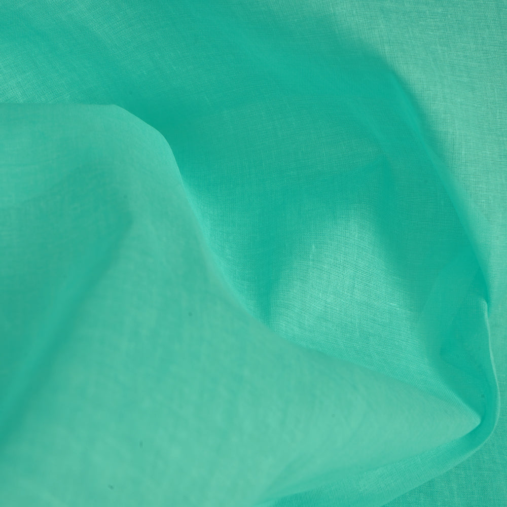 (Pre-Cut 1.50 Mtr ) Light Blue Color Cotton Organdy Fabric