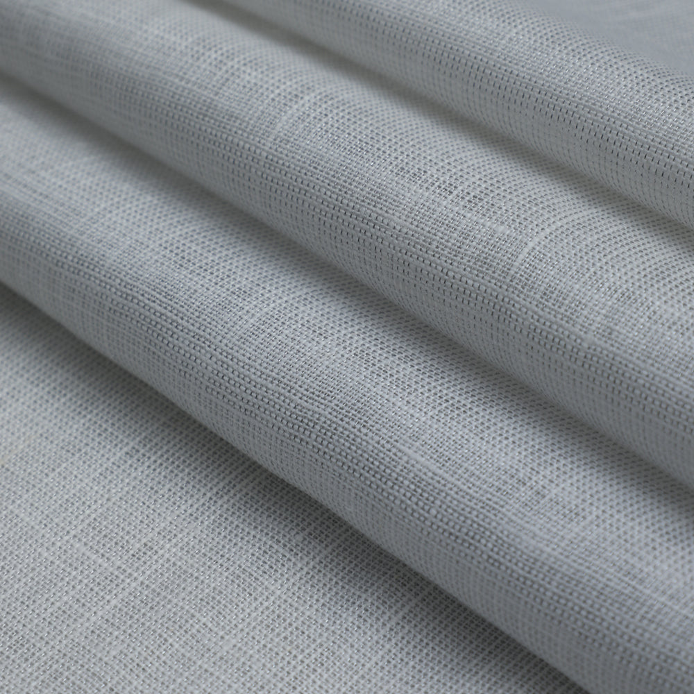 (Pre-Cut 1.50 Mtr ) Silver Color Flax Linen Fabric