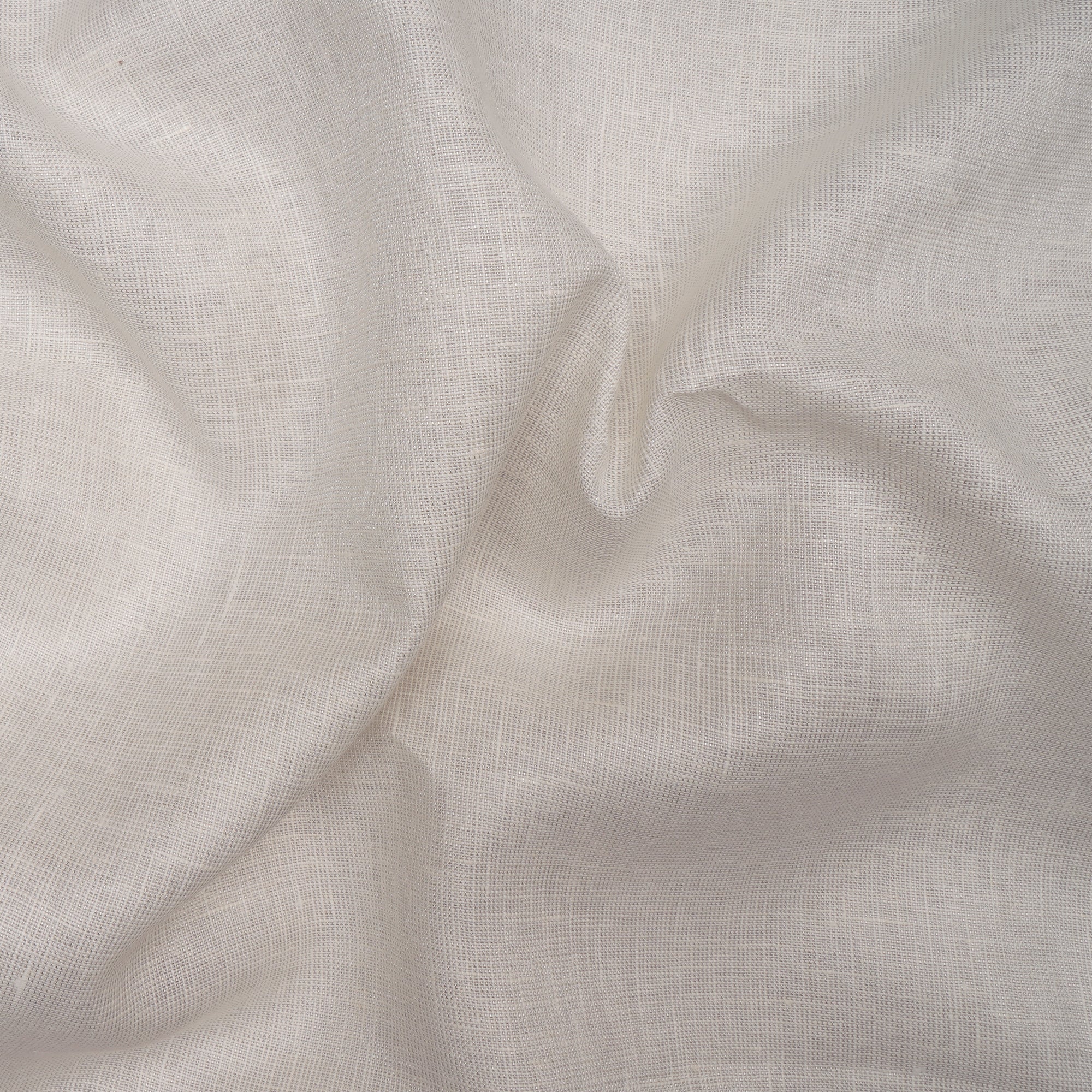 (Pre-Cut 2.00Mtr) Silver Color Flax Linen Fabric