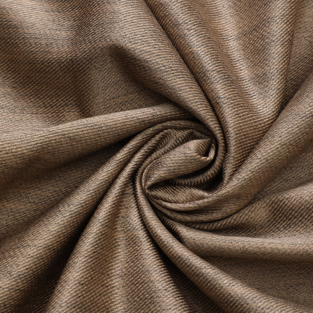 (Pre-Cut 2.50 Mtr) Brown Color Twill Linen Woolen Fabric