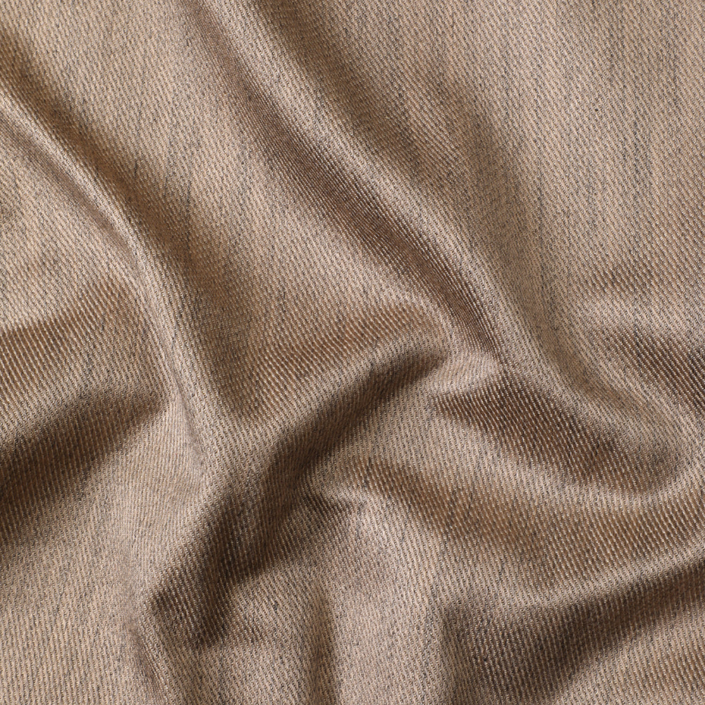 (Pre-Cut 2.50 Mtr) Brown Color Twill Linen Woolen Fabric