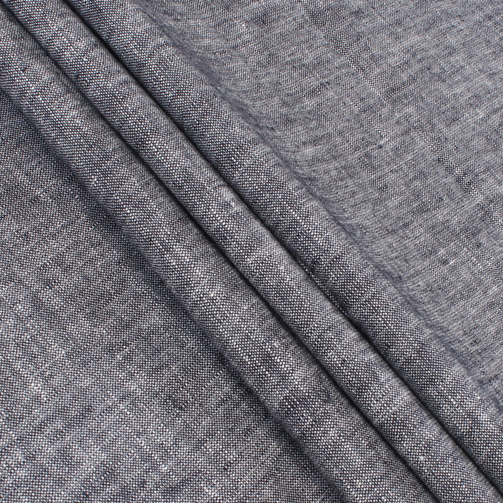 (Pre-Cut 1.50 Mtr) Black-White Color Plain Lee Fabric