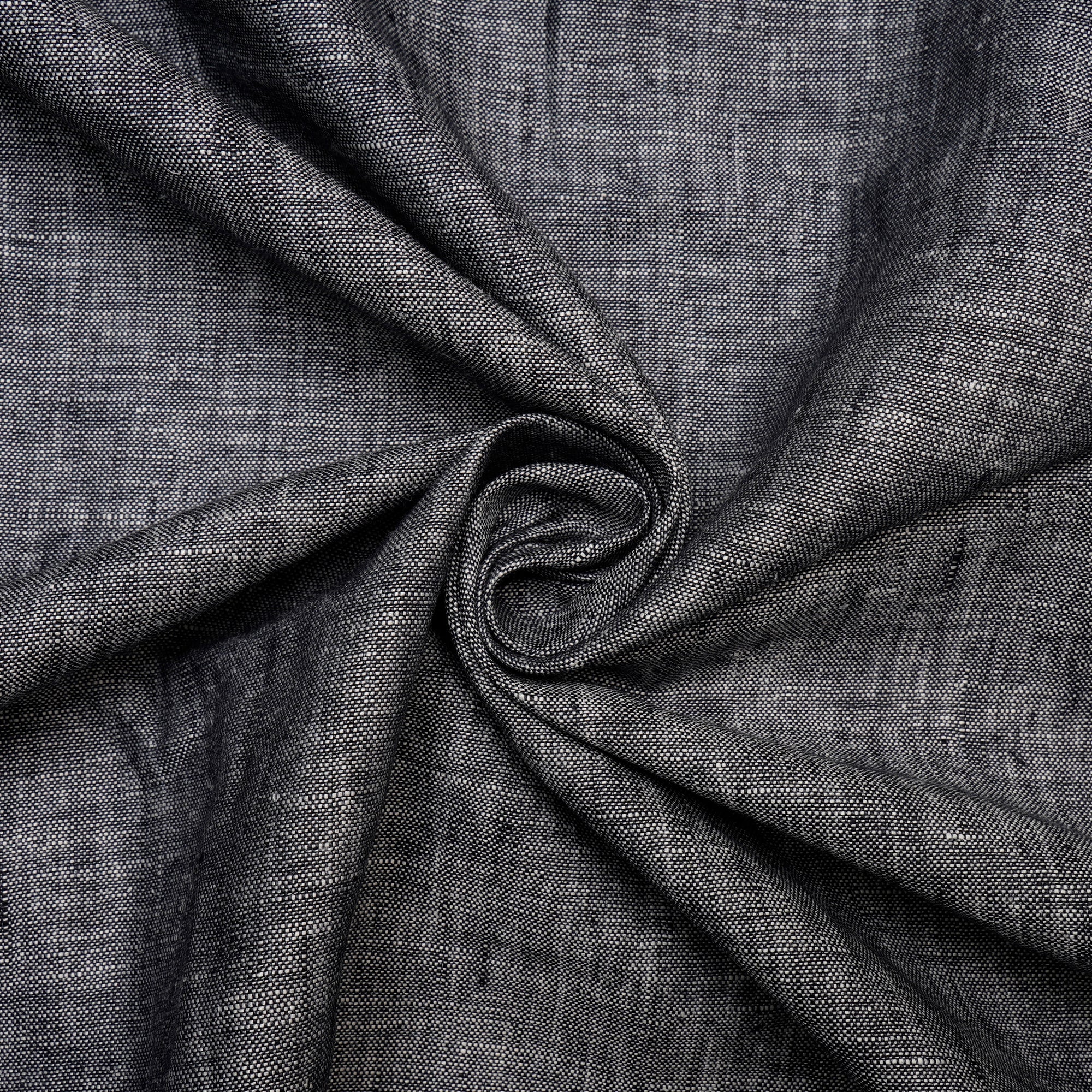 (Pre-Cut 3.00 Mtr )Grey-Black Color Plain Lee Fabric