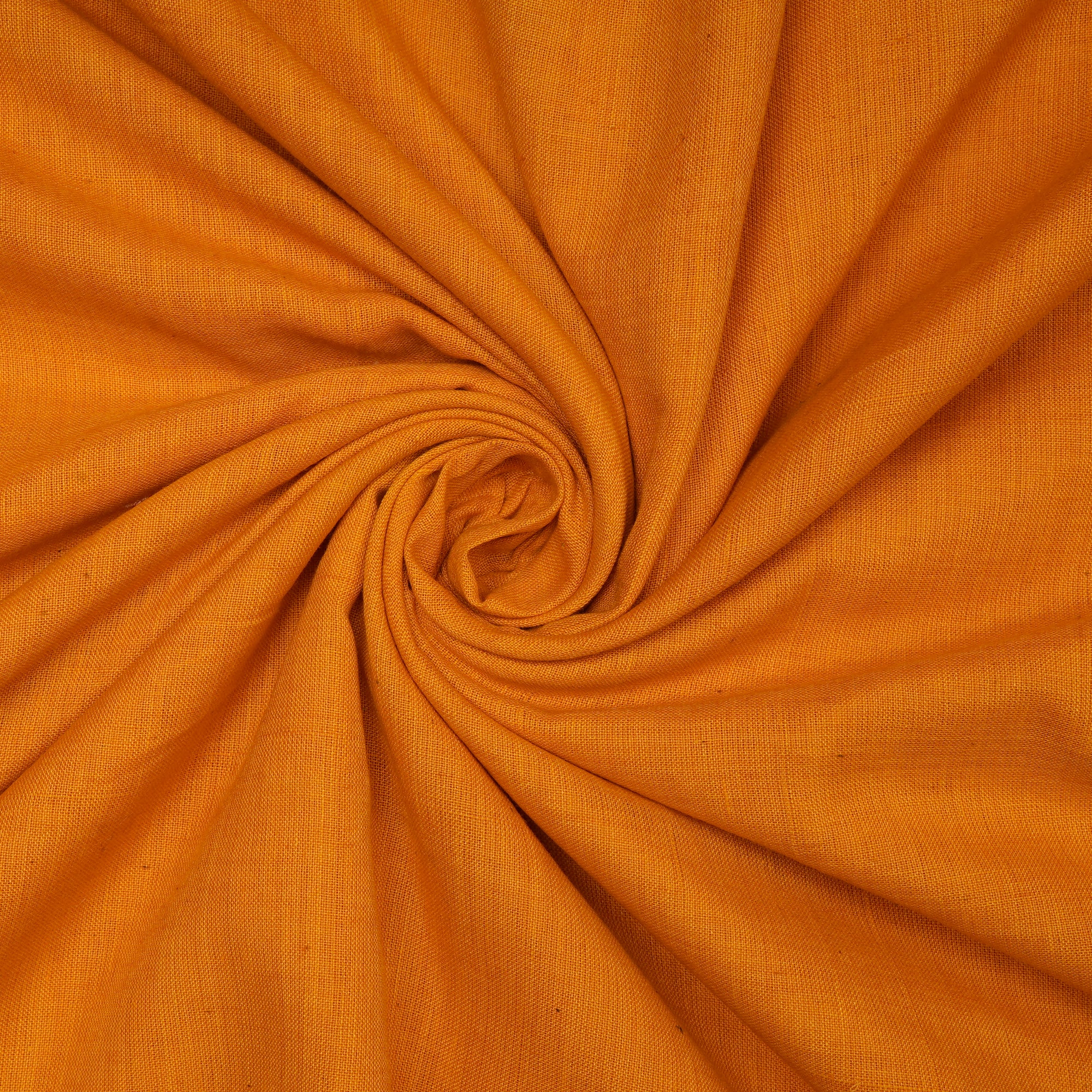 (Pre-Cut 4.10 Mtr) Mustard Color Cotton Fabric With Border