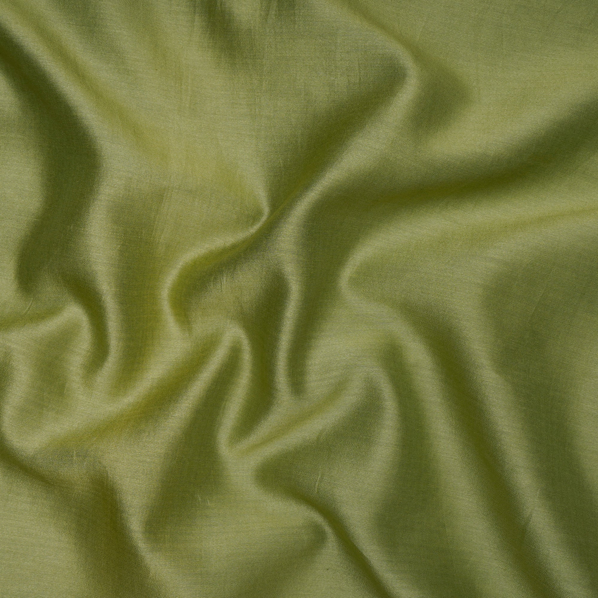 (Pre-Cut 2.00 Mtr) Green Pure Silk Cotton Fabric