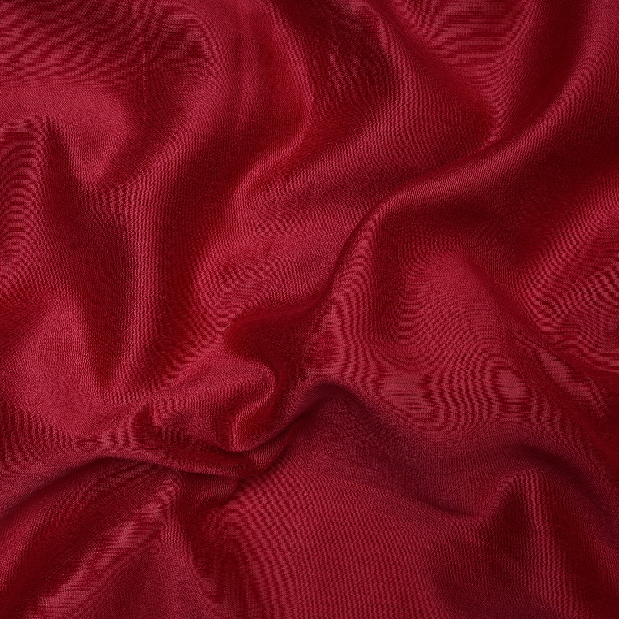 (Pre-Cut 3.40 Mtr) Red Color Pure Silk Cotton Fabric