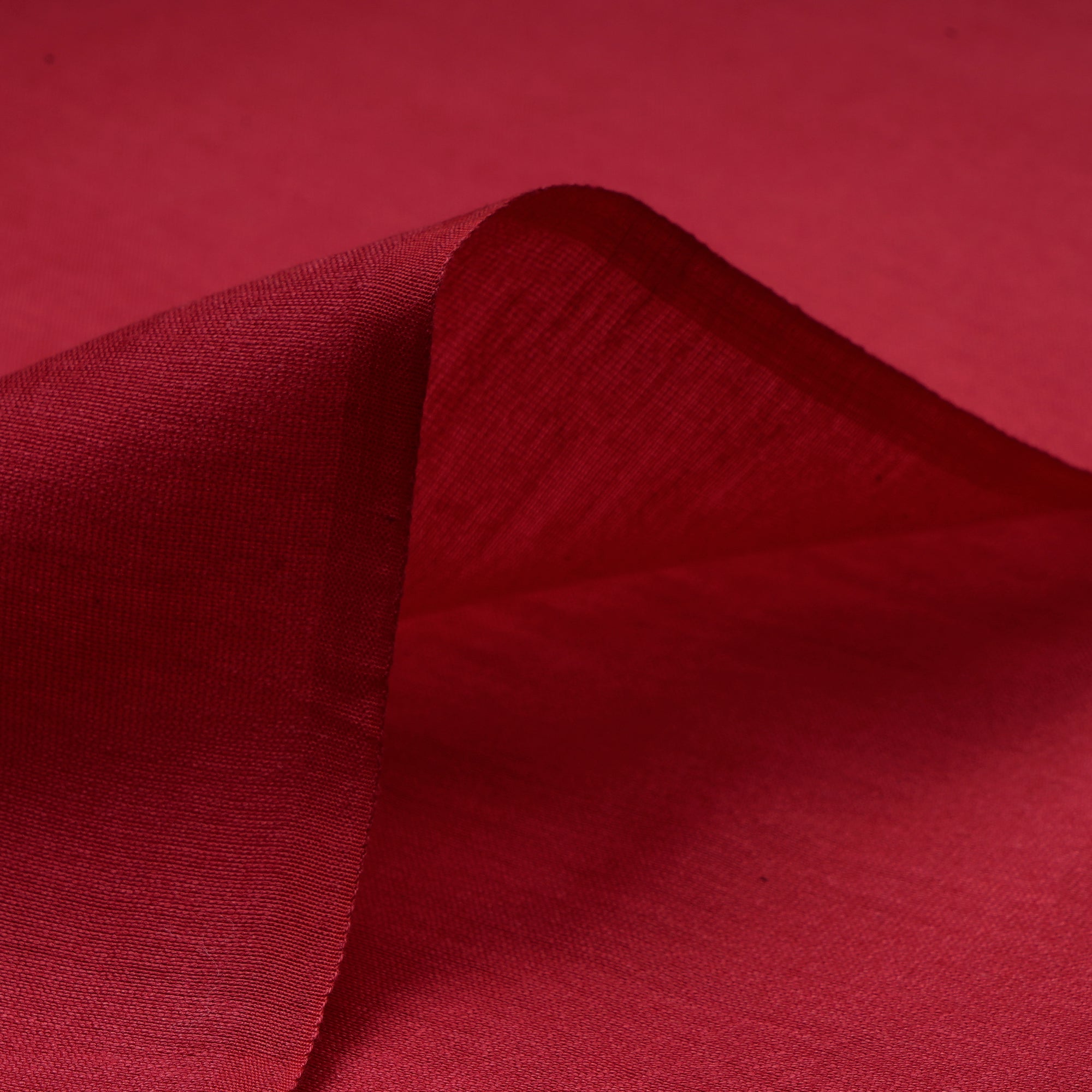 (Pre-Cut 3.40 Mtr) Red Color Pure Silk Cotton Fabric