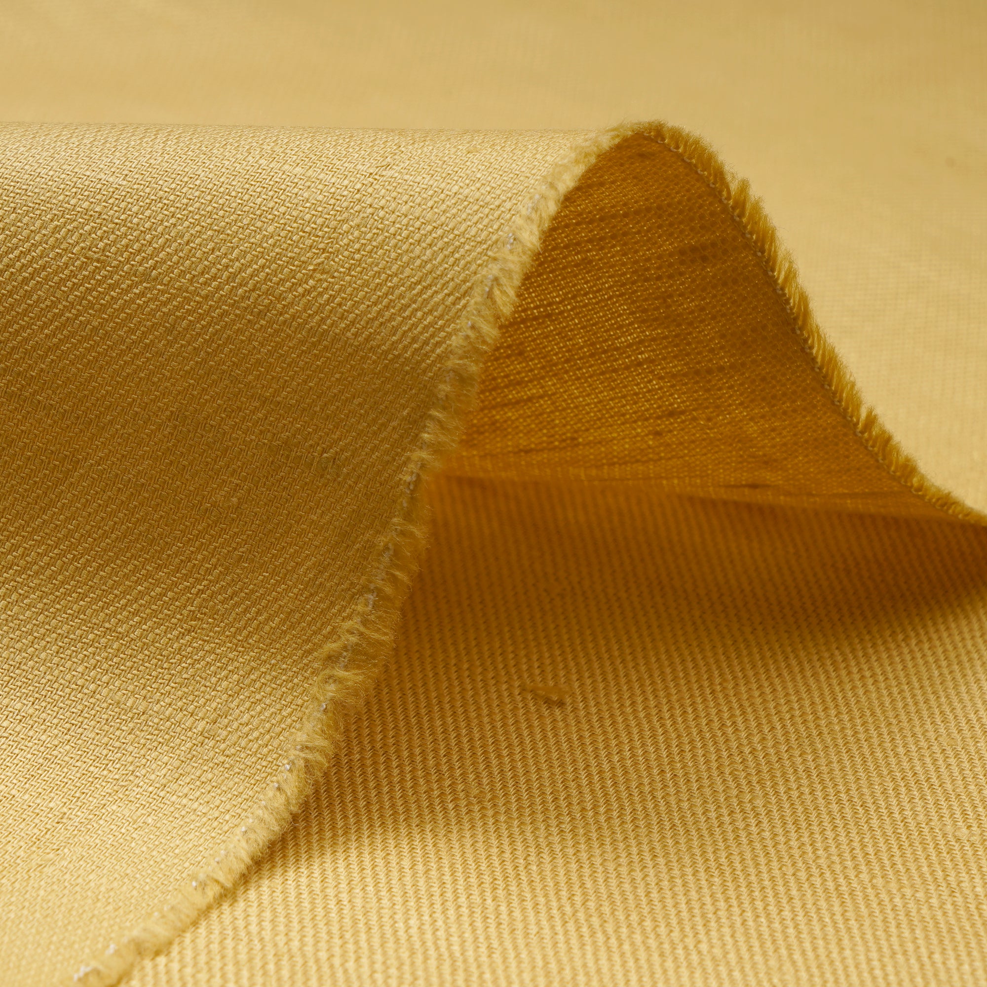 (Pre- Cut 1 Mtr) Gold Color Cotton Linen Fabric