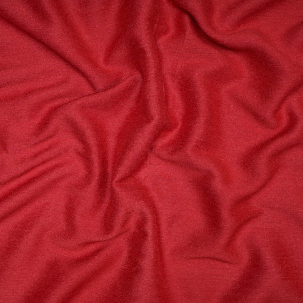 (Pre-Cut 2.75 Mtr) Red Color Muga Georgette Silk Fabric
