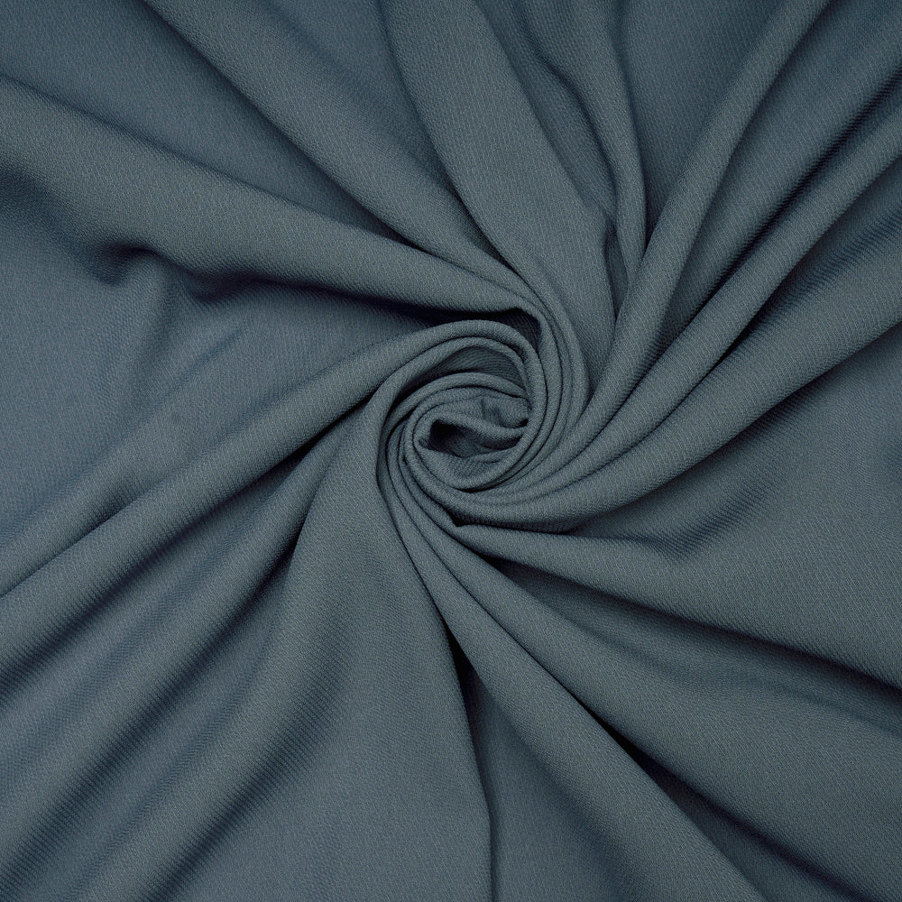(Pre-Cut 3.40 Mtr) Grey Color Plain Georgette Fabric