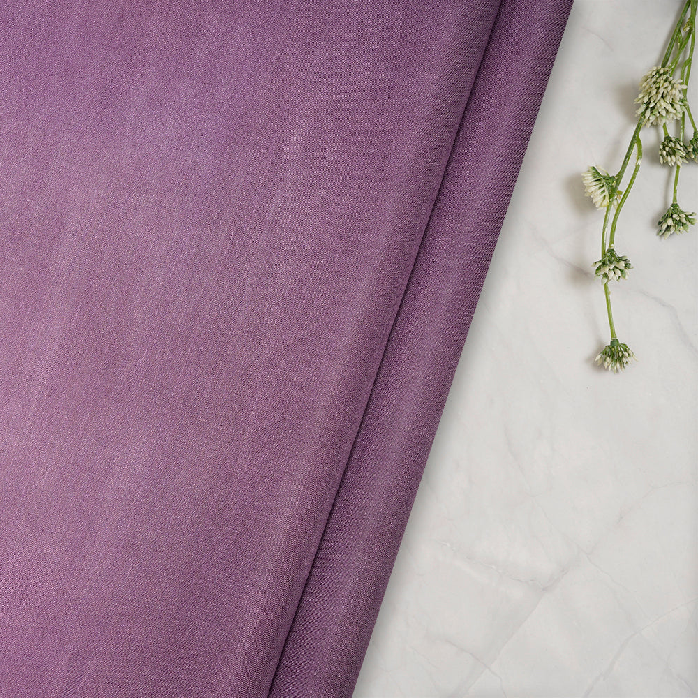 (Pre-Cut 3.50 Mtr) Purple Color Viscose Fabric