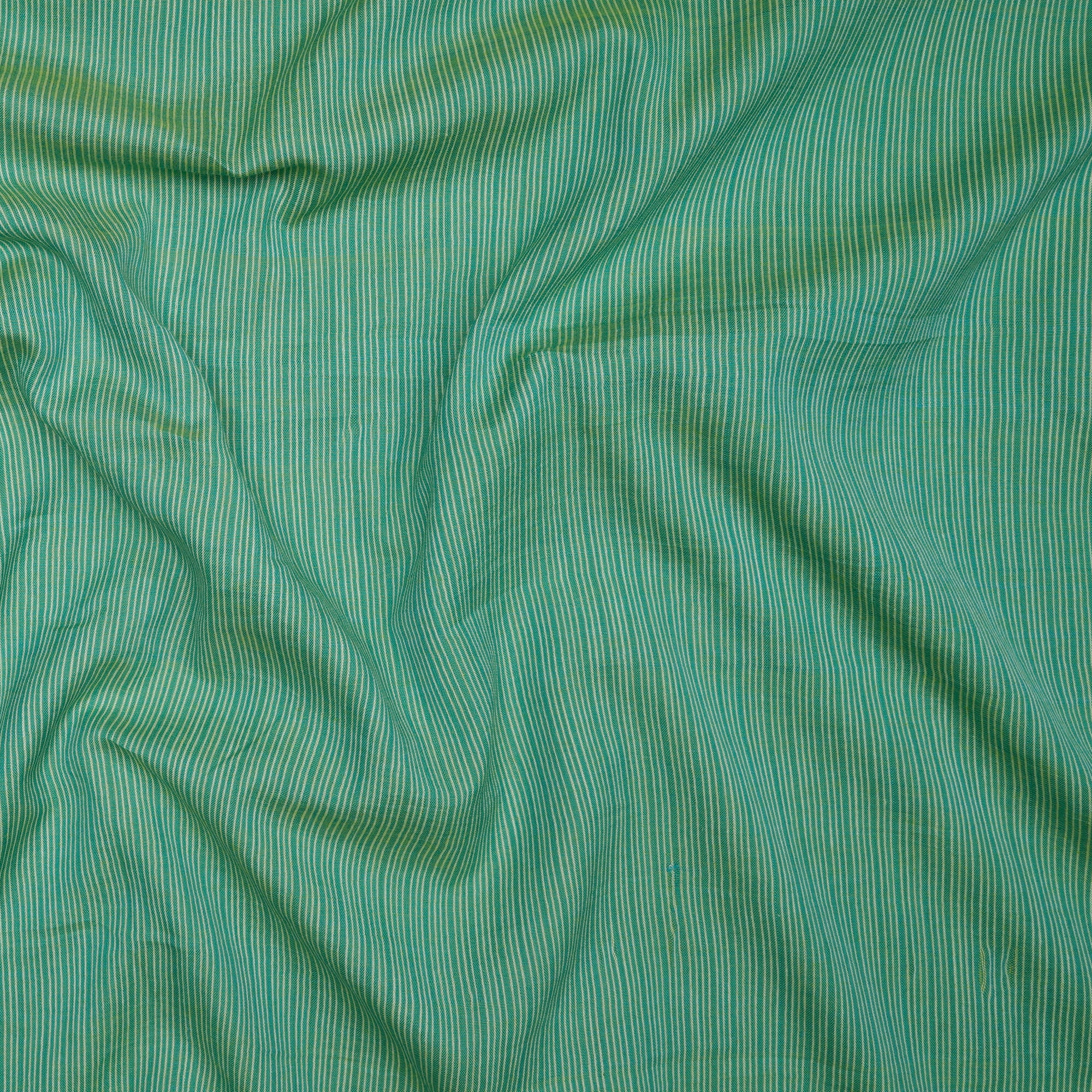 (Pre-Cut 3.20 Mtr) Green Check Pattern Muslin Cotton Fabric