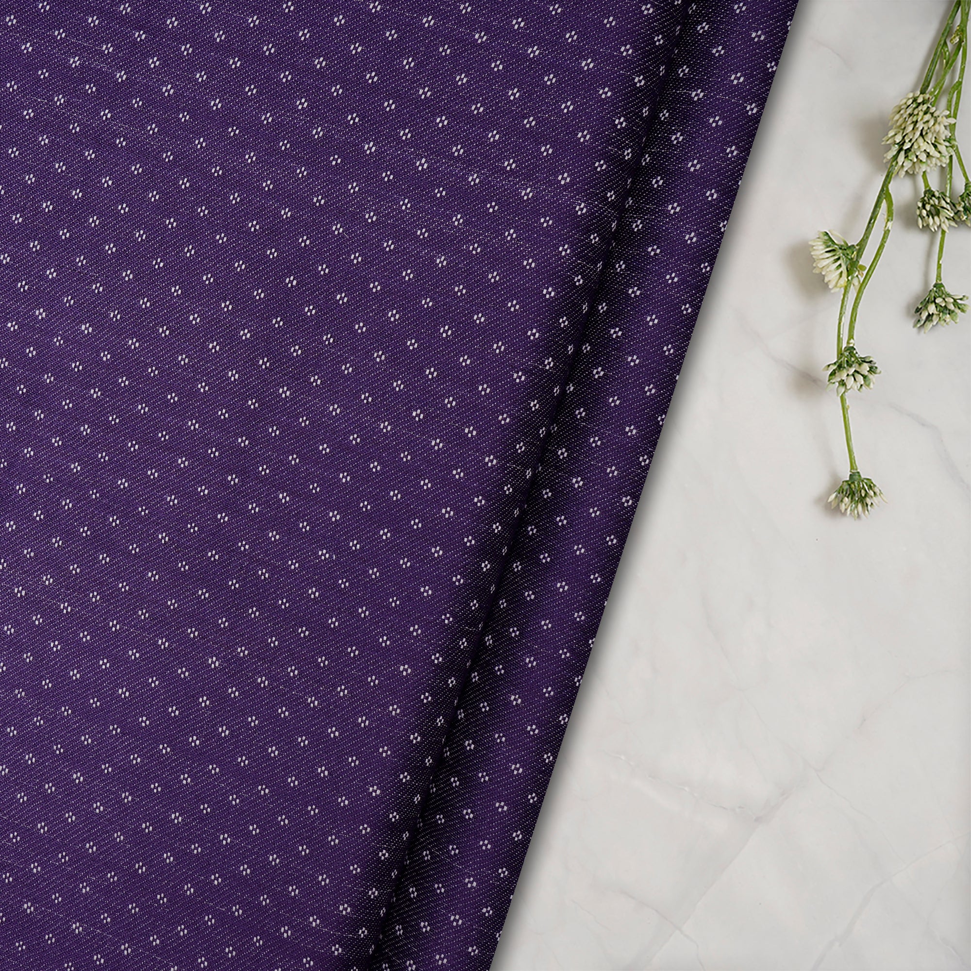 (Pre-Cut 1.75 Mtr) Purple Mashroo Fabric