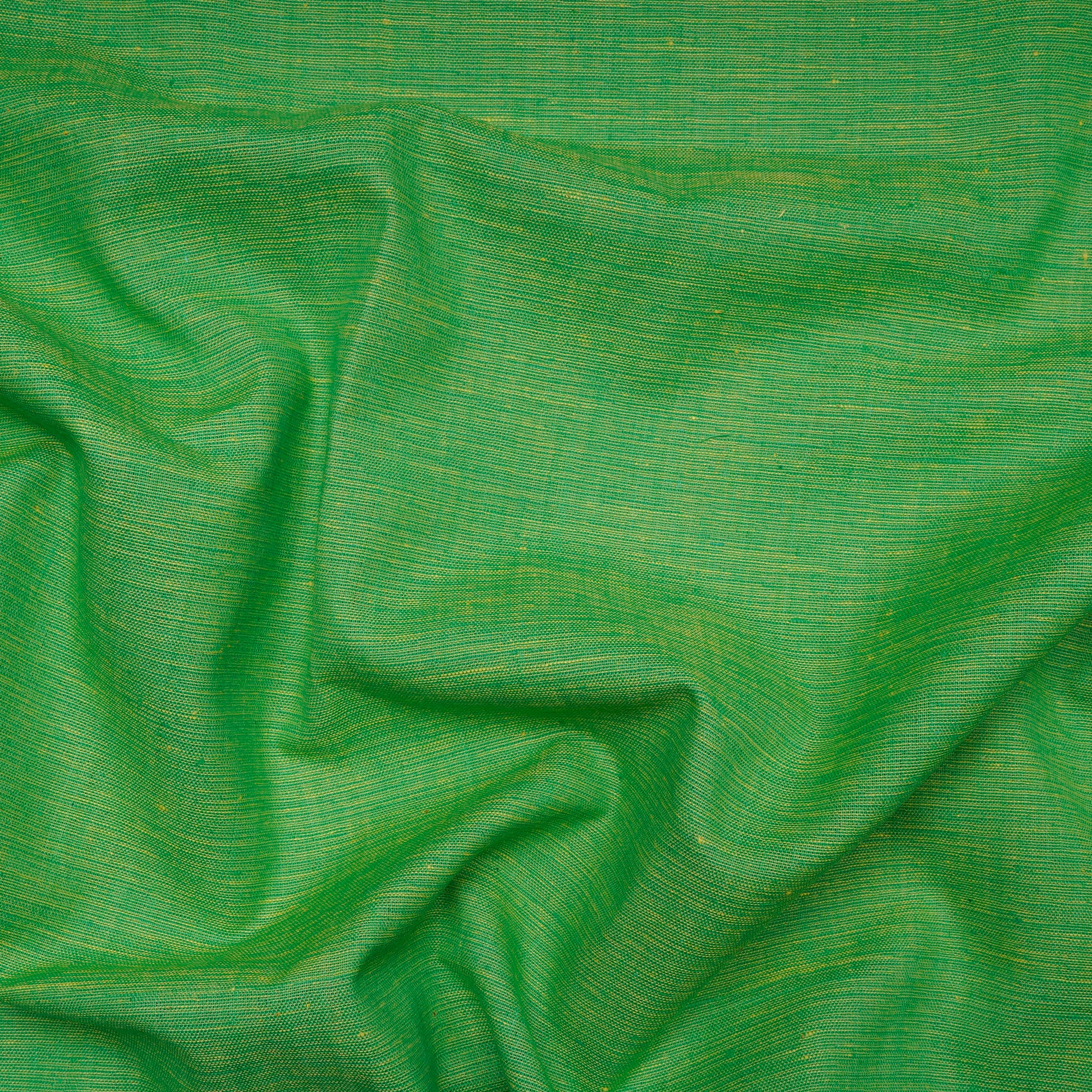 (Pre-Cut 1.20 Mtr) Green Slub Cotton Fabric