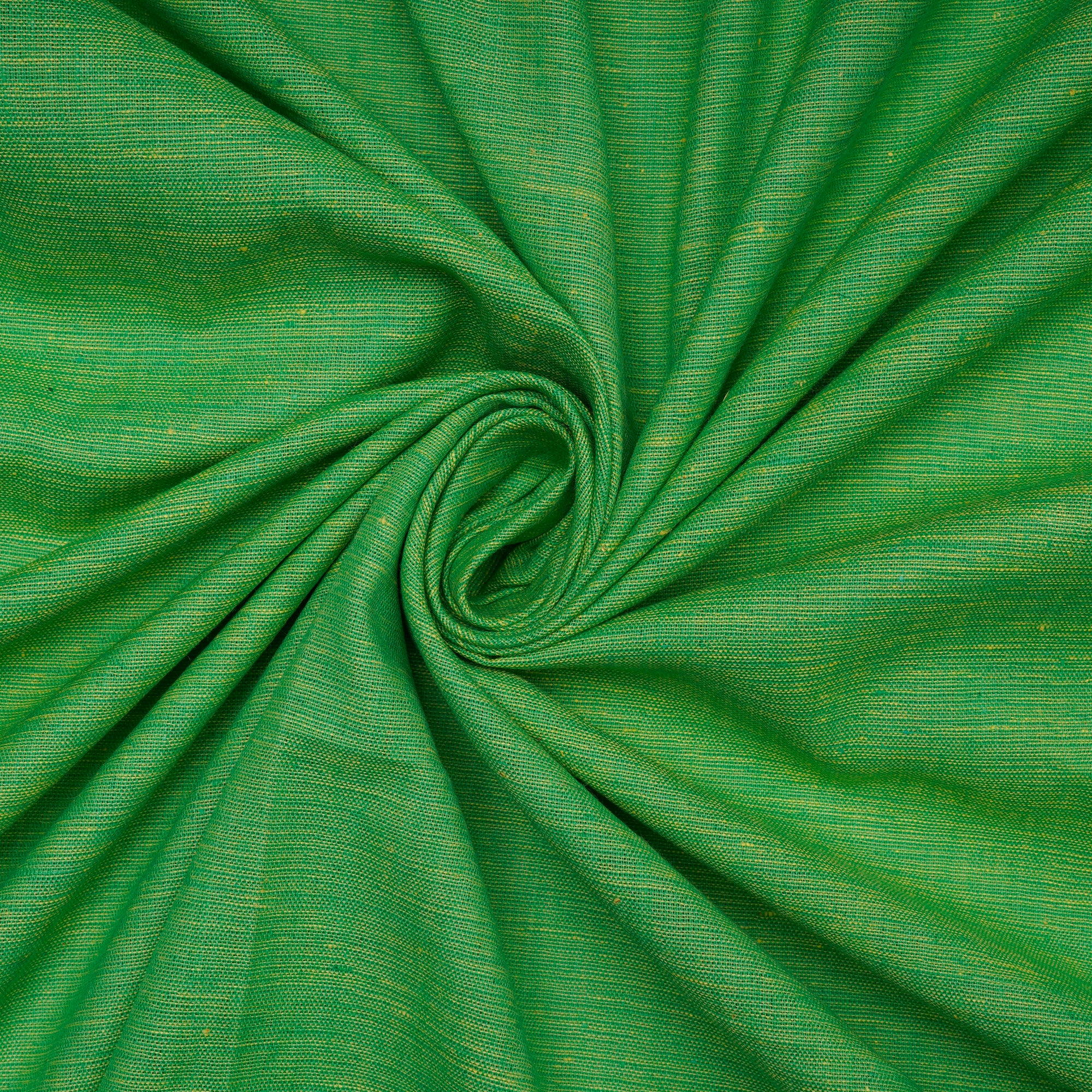 (Pre-Cut 1.20 Mtr) Green Slub Cotton Fabric