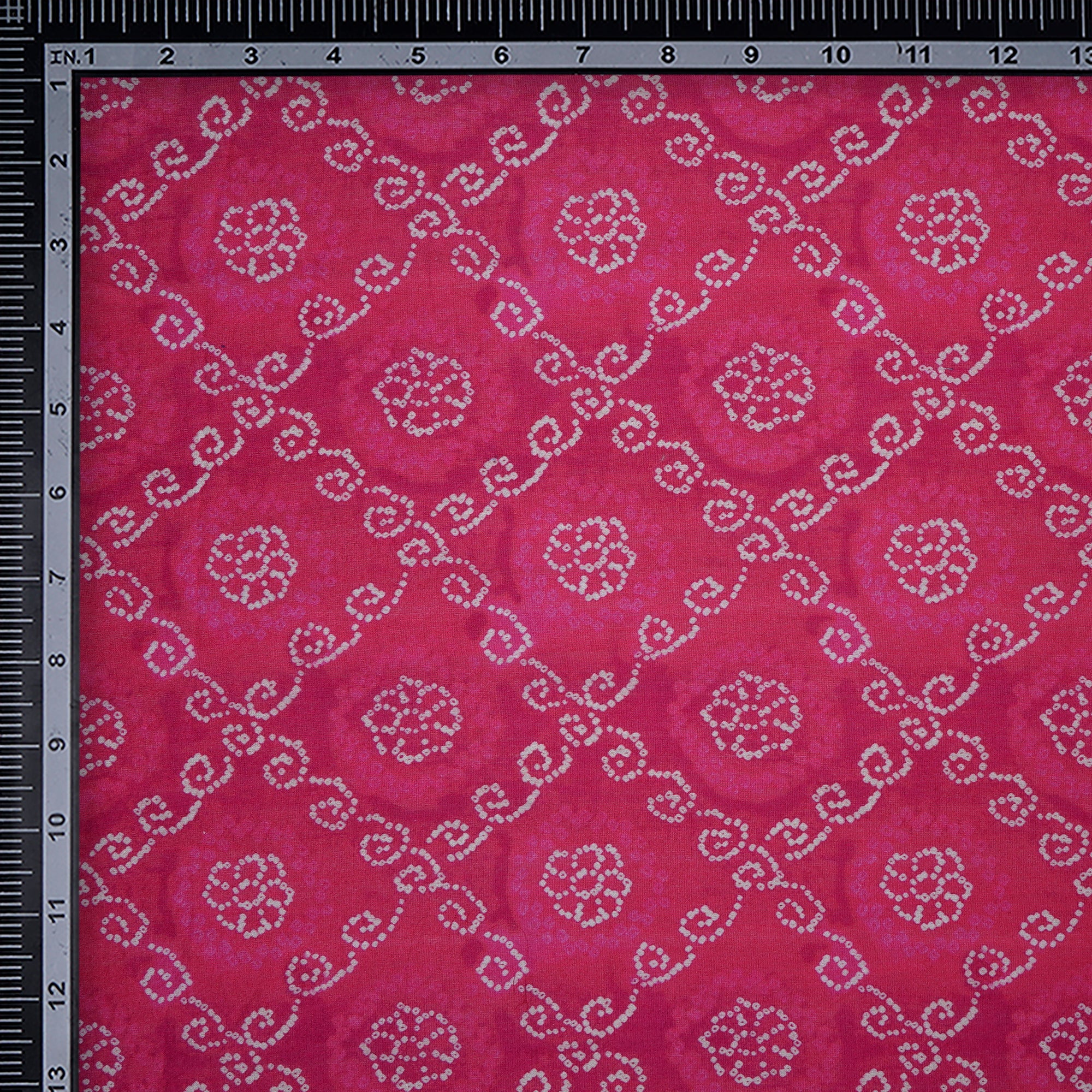 (Pre-Cut 1.00 Mtr ) Dark Pink Digital Printed Chanderi Fabric