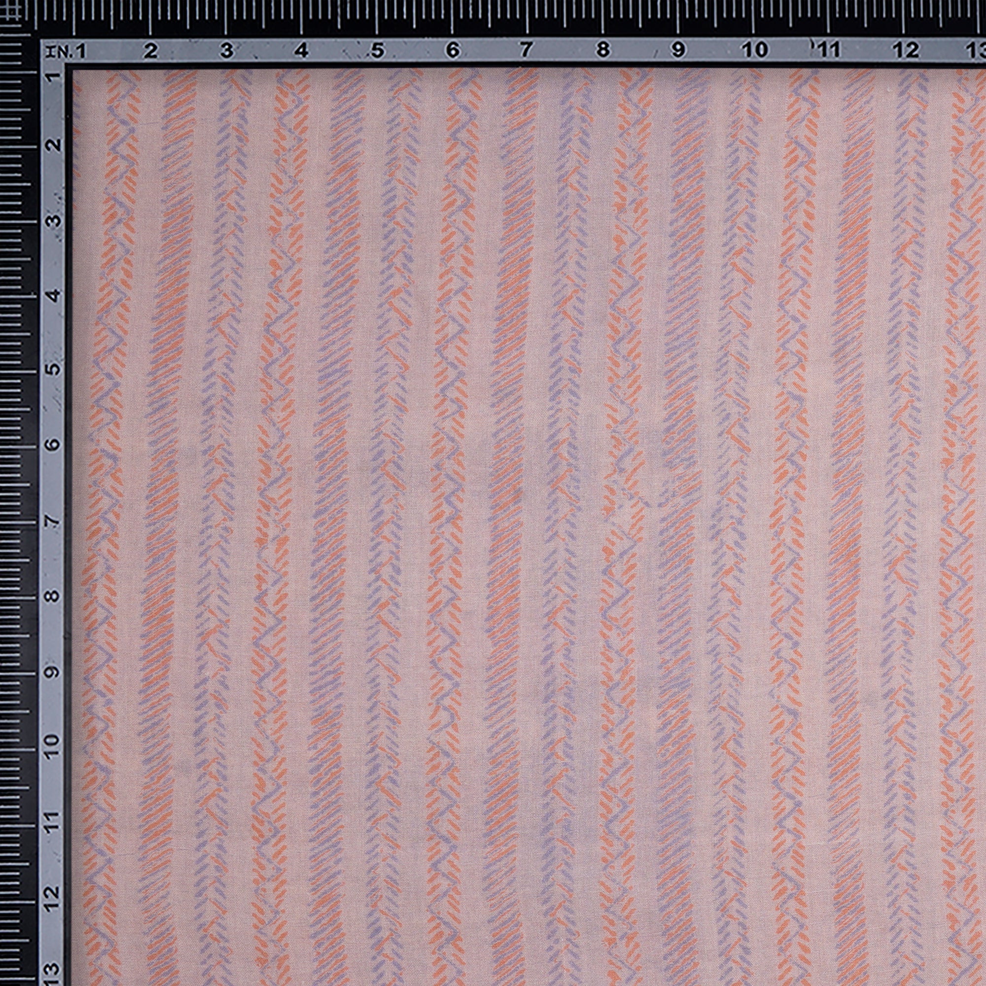 (Pre-Cut 1.70 Mtr) Salmon Digital Printed Ramie Tencel Fabric