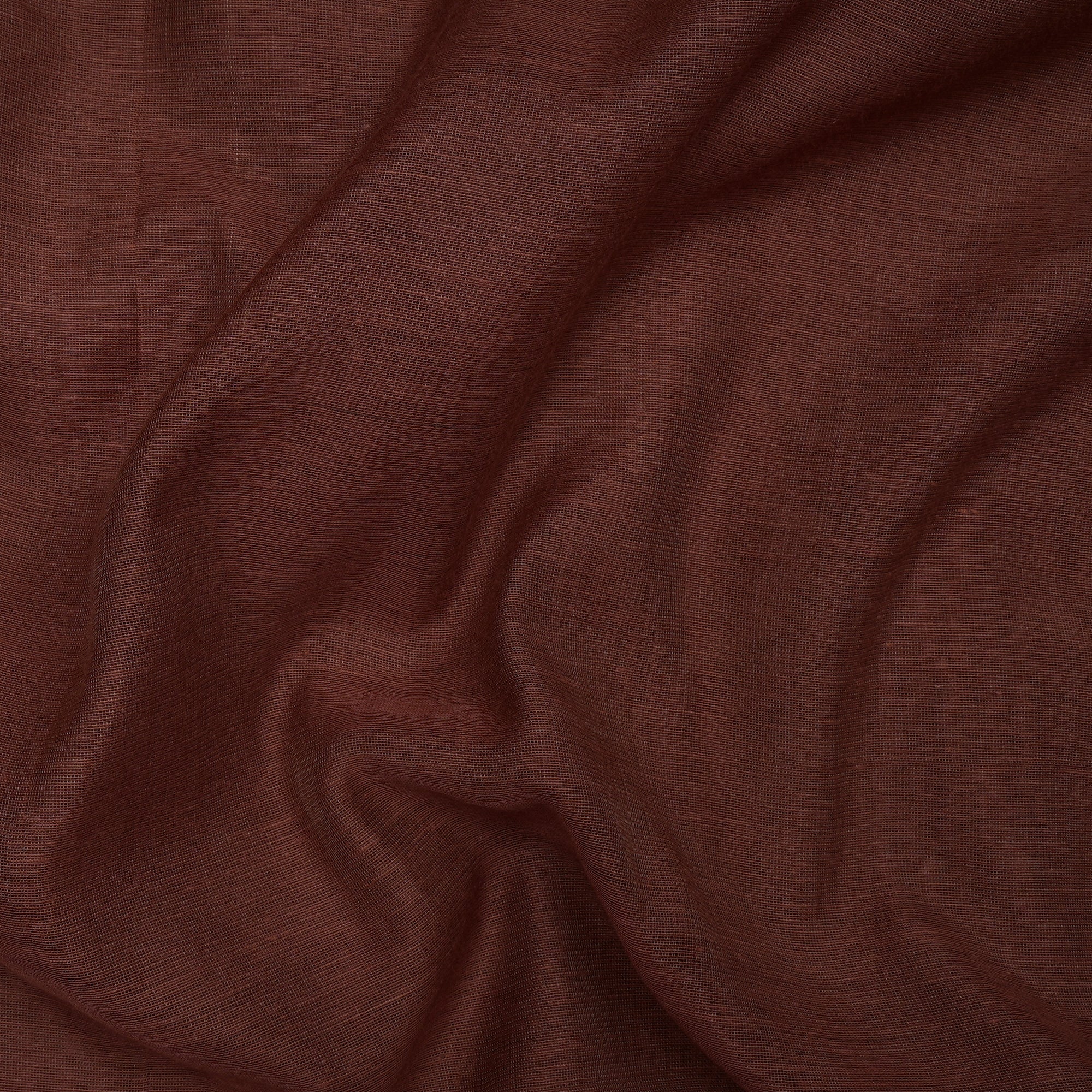 (Pre-Cut 2.60 Mtr) Brown Cotton Silk Fabric