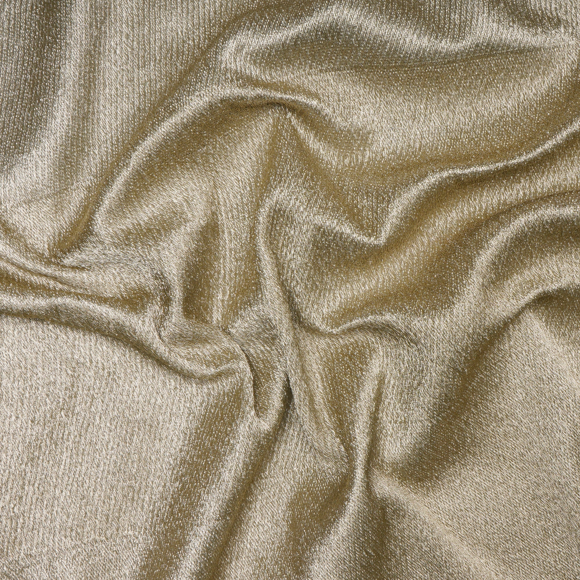 (Pre-Cut 1.00 Mtr) Golden Metallic Viscose Fabric