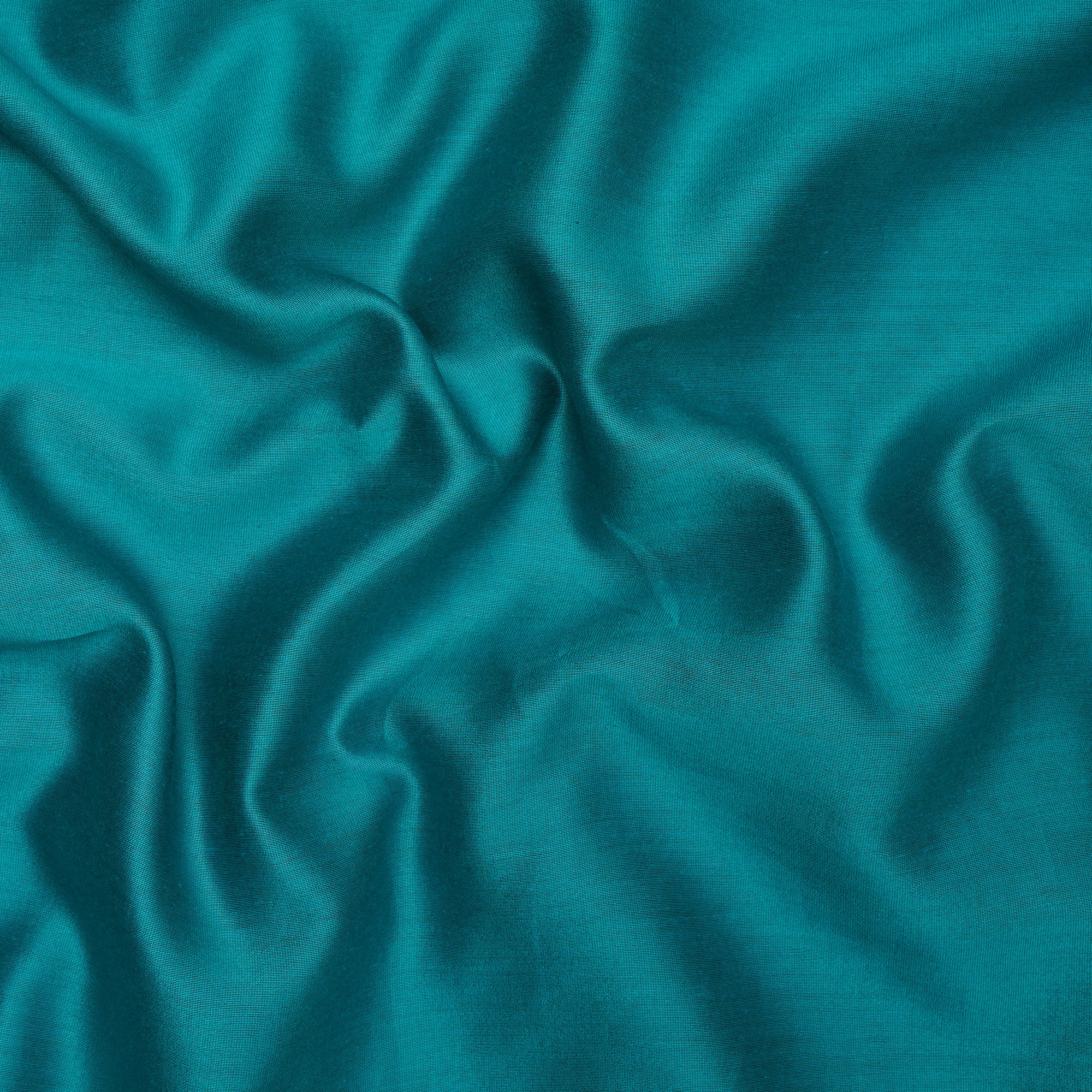 (Pre-Cut 3.00 Mtr) Turquoise Piece Dyed Chanderi Fabric