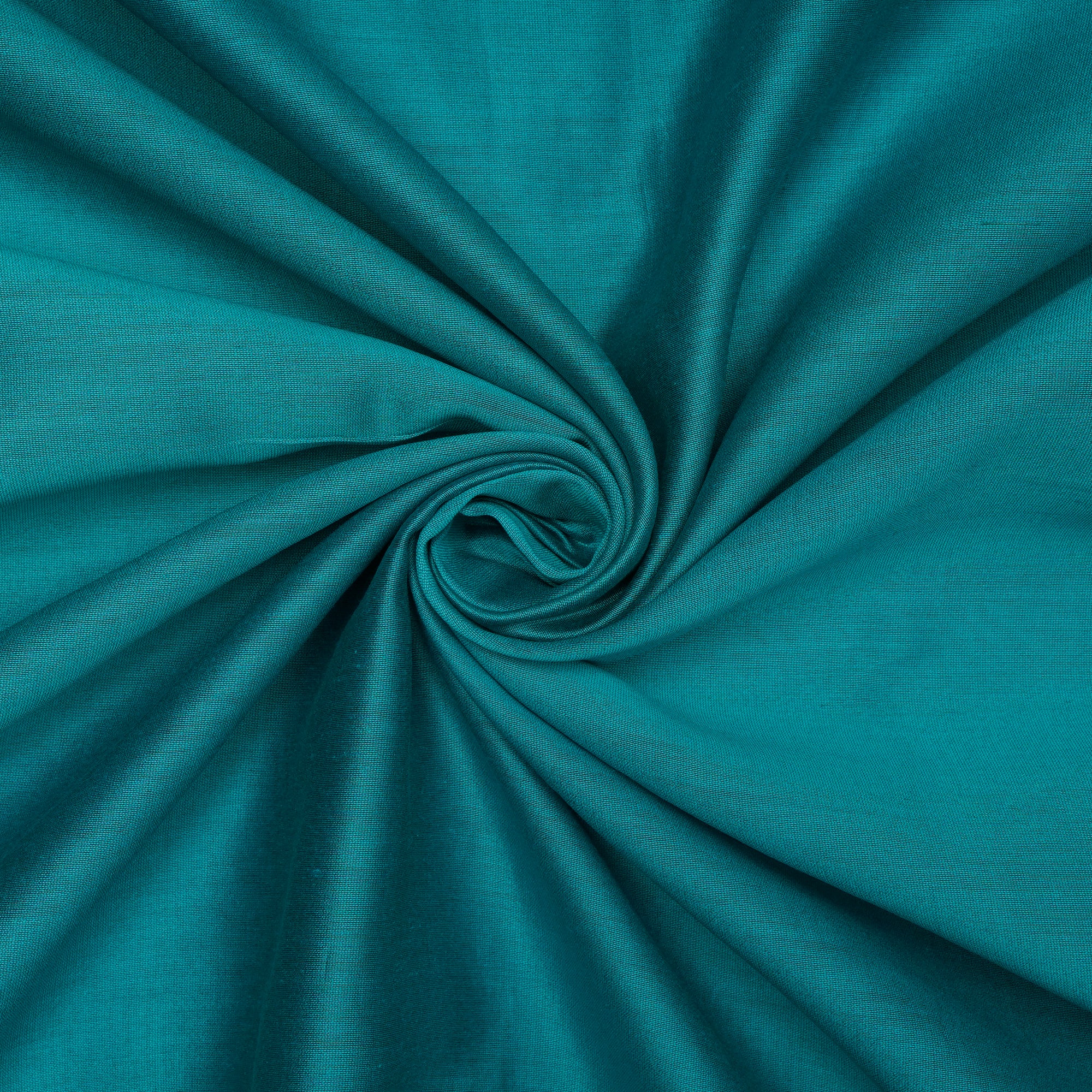 (Pre-Cut 3.00 Mtr) Turquoise Piece Dyed Chanderi Fabric