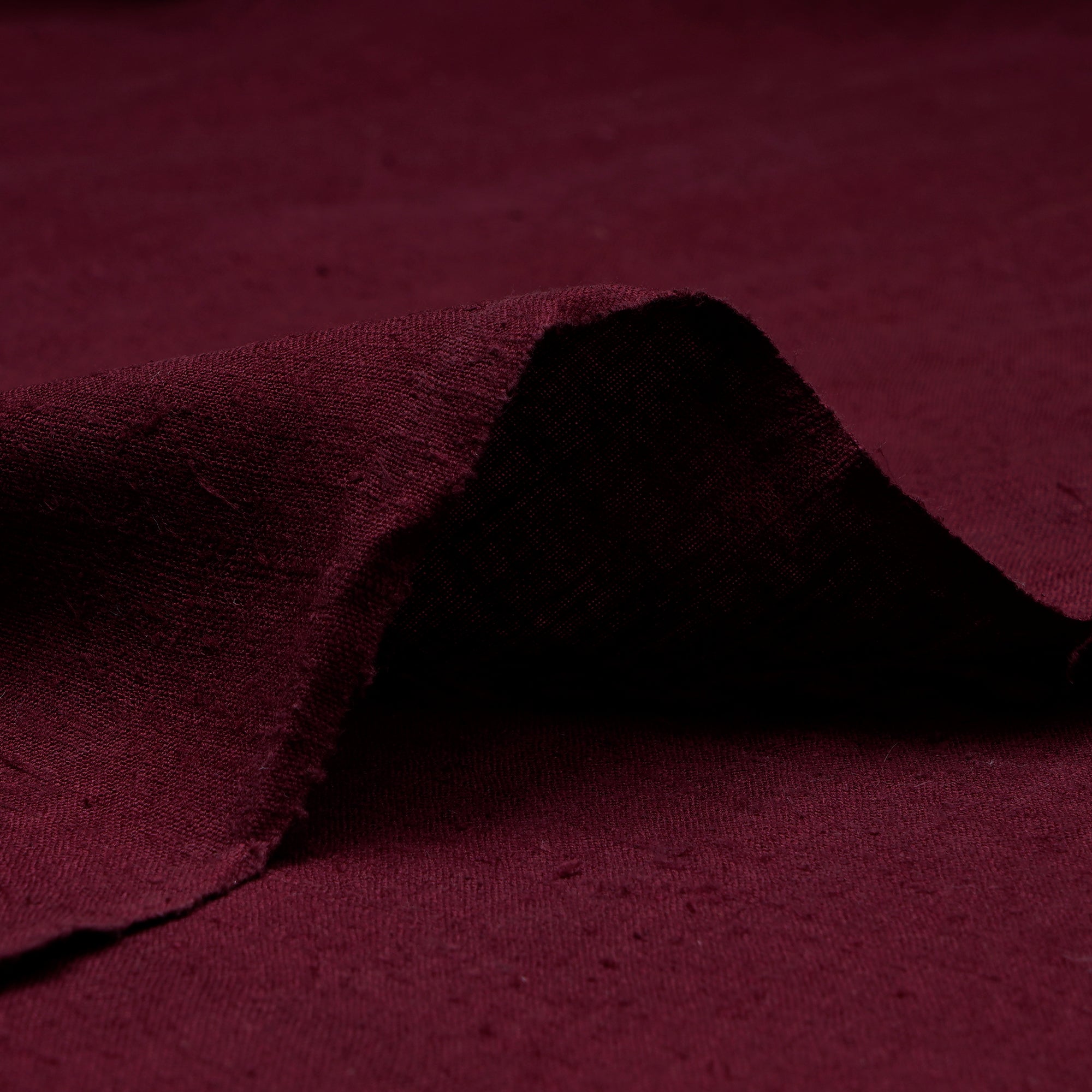 (Pre-Cut 2.50 Mtr) Burgundy Natural Matka Silk Fabric