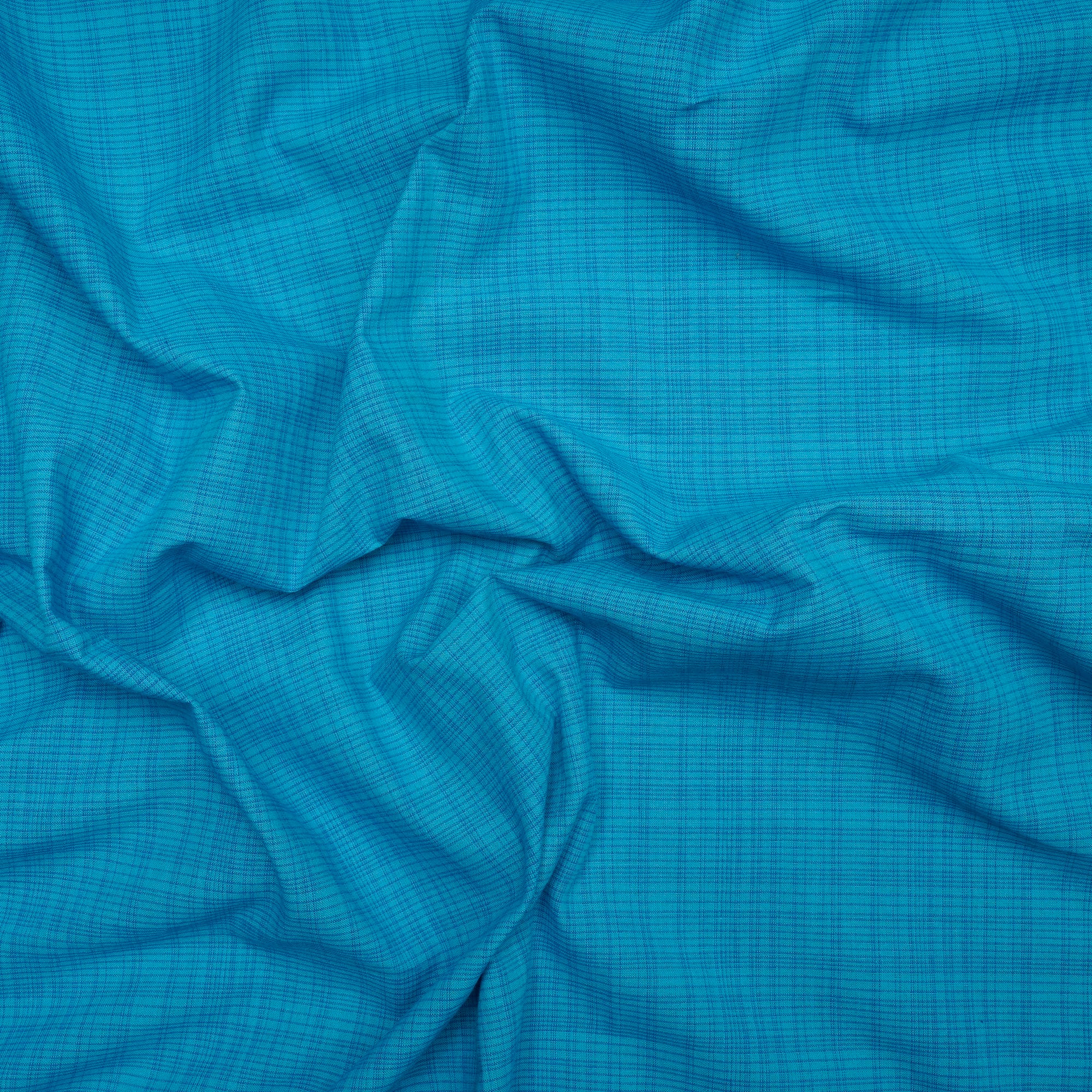(Pre-Cut 4.75 Mtr) Blue Cotton Fabric