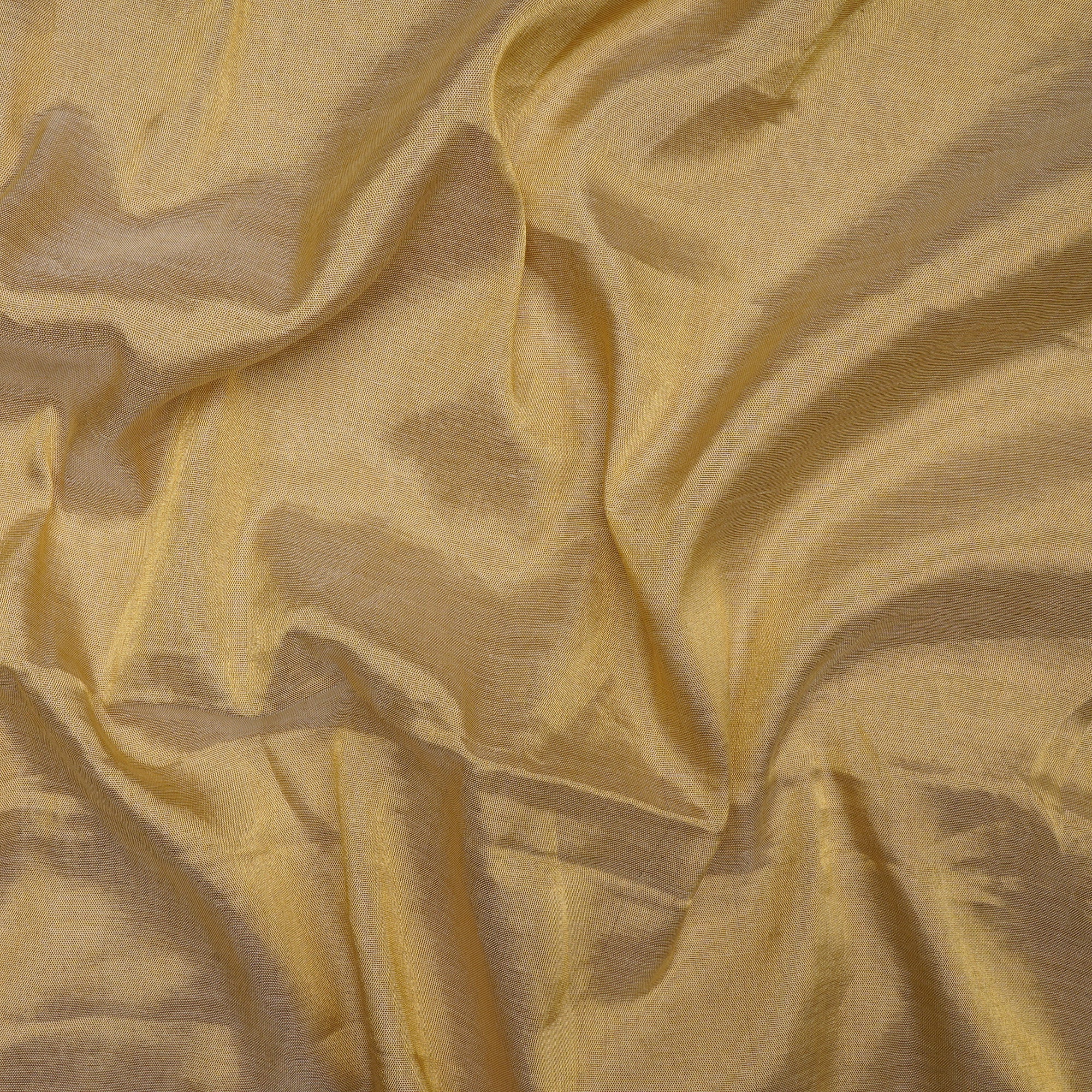 (Pre-Cut 1.70 Mtr) Golden Tissue Silk Fabric