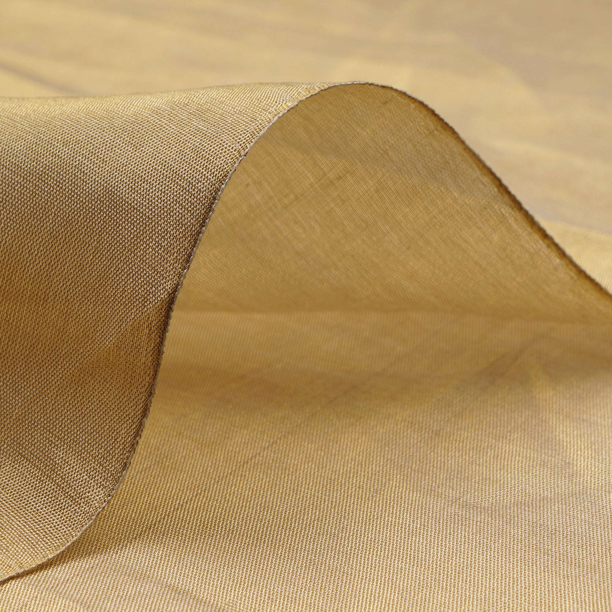 (Pre-Cut 1.70 Mtr) Golden Tissue Silk Fabric