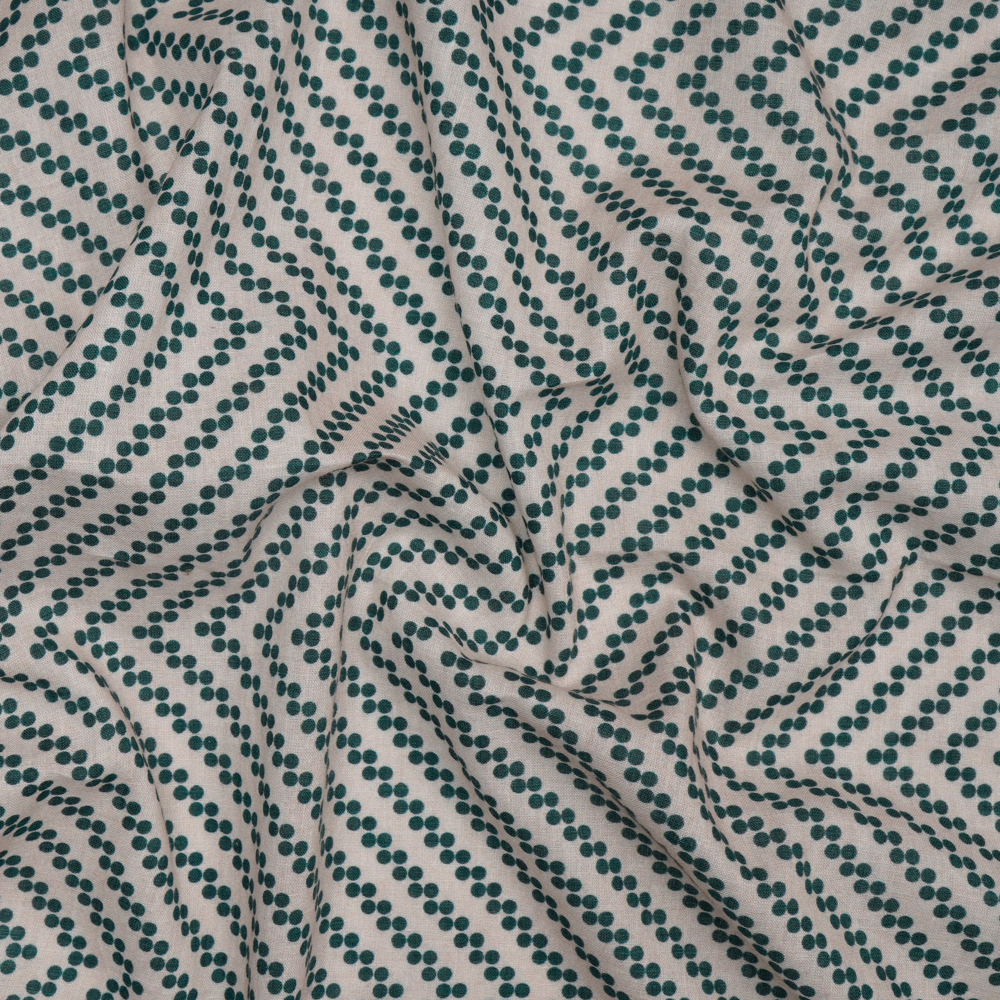 (Pre-Cut 0.55 Mtr) Cream Color Printed Cotton Fabric