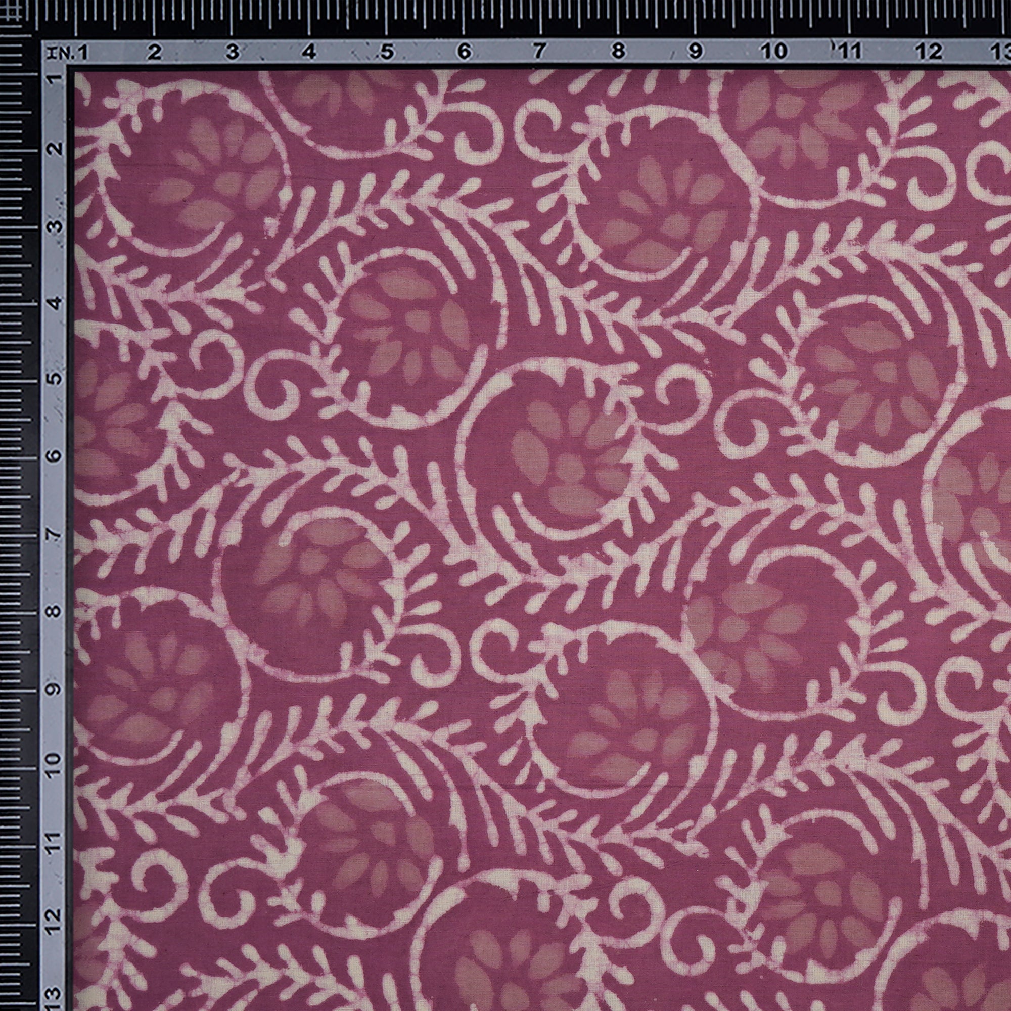 (Pre-Cut 1.75 Mtr) Purple Hand Block Natural Dye Bagru Dabu Printed Cotton Fabric