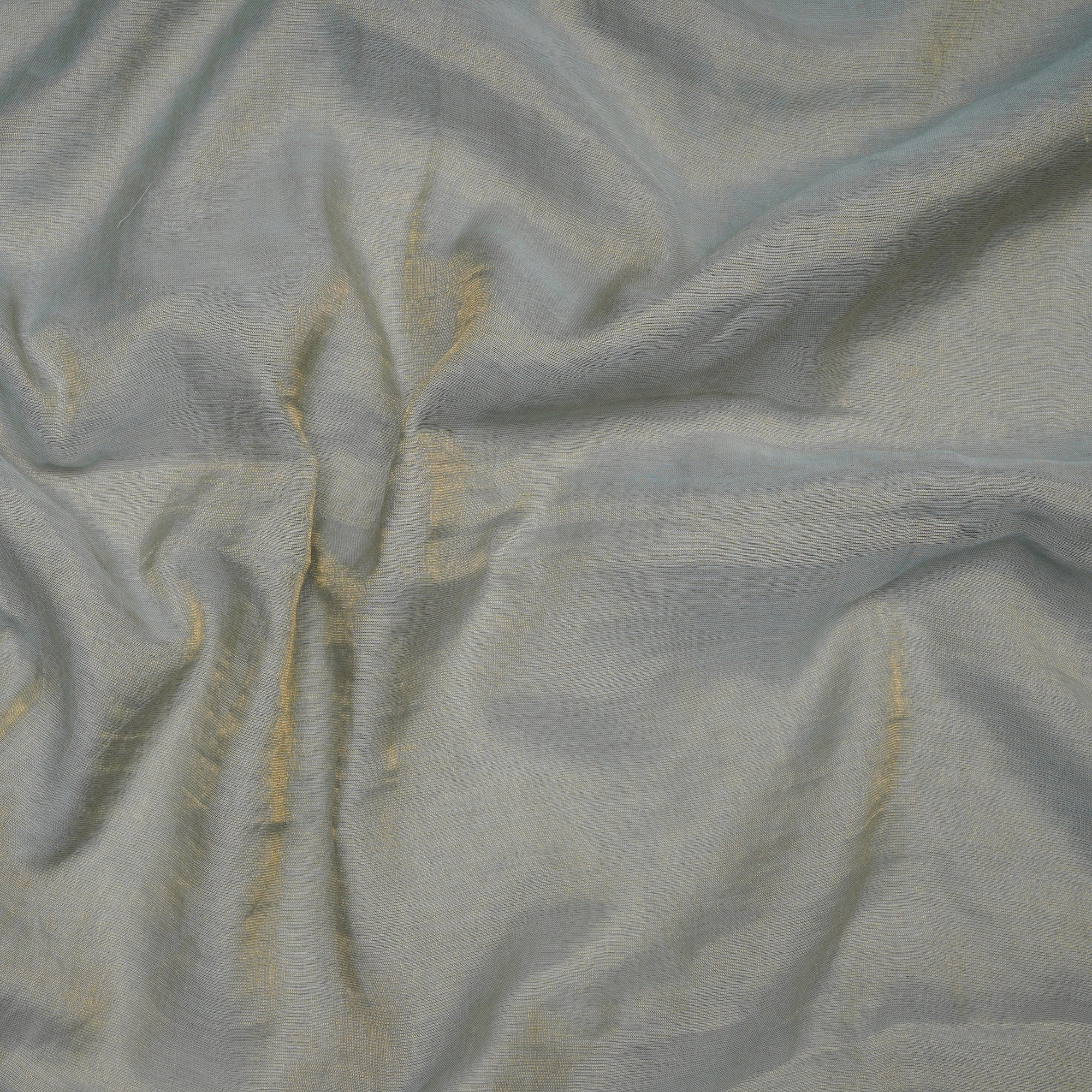 (Pre-Cut 0.85 Mtr) Blue Piece Dyed Pure Tissue Chanderi Fabric