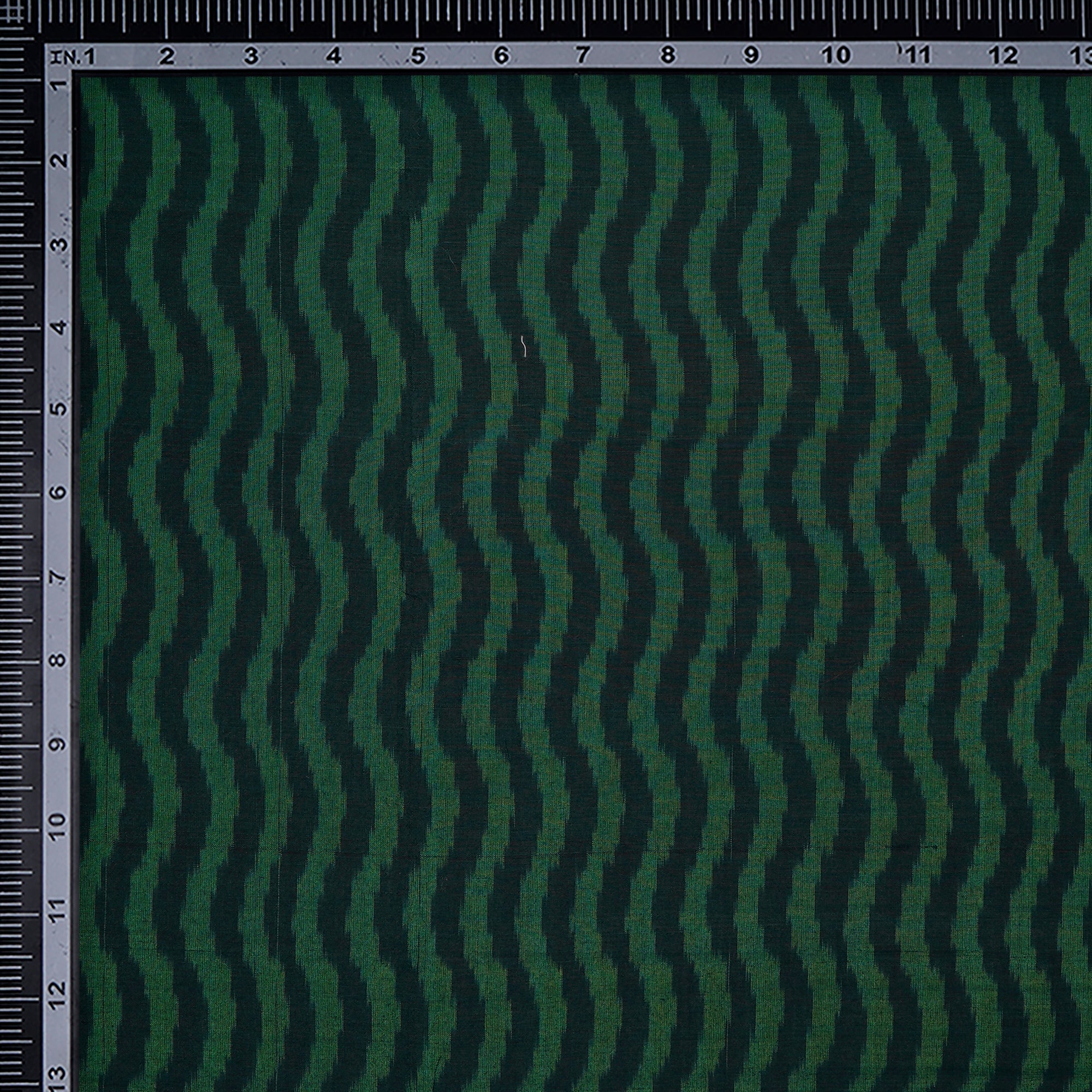 (Pre-Cut 1.50 Mtr ) Emerald Ikat Silk Fabric