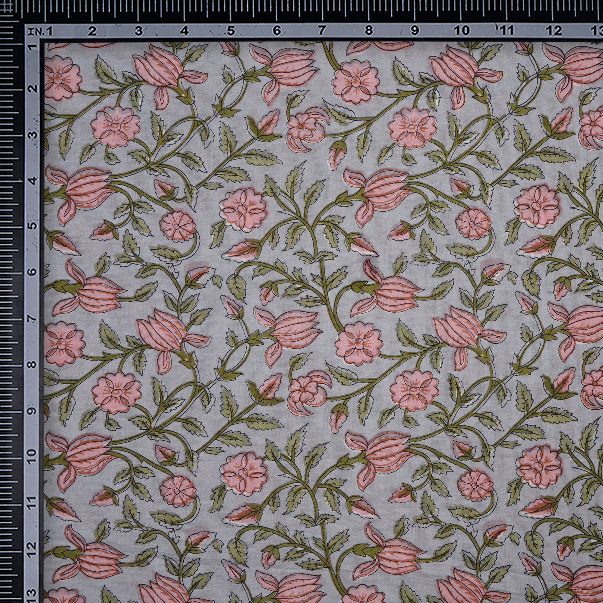 (Pre-Cut 2.20 Mtr) Slate Screen Print Cotton Fabric