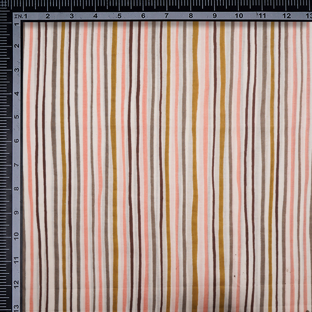 (Pre-Cut 2.40 Mtr )Multi Screen Print Cotton Fabric