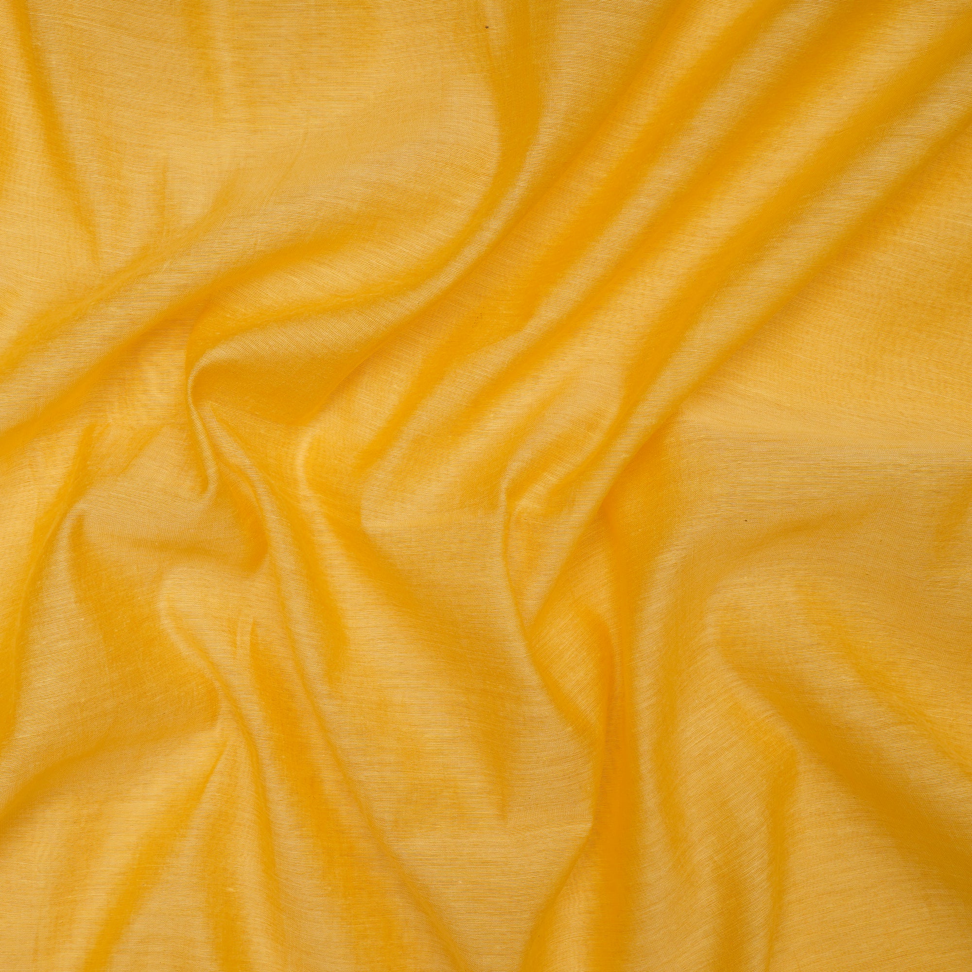 (Pre Cut 4.10 Mtr ) Yellow Embroidered Pure Chanderi Fabric