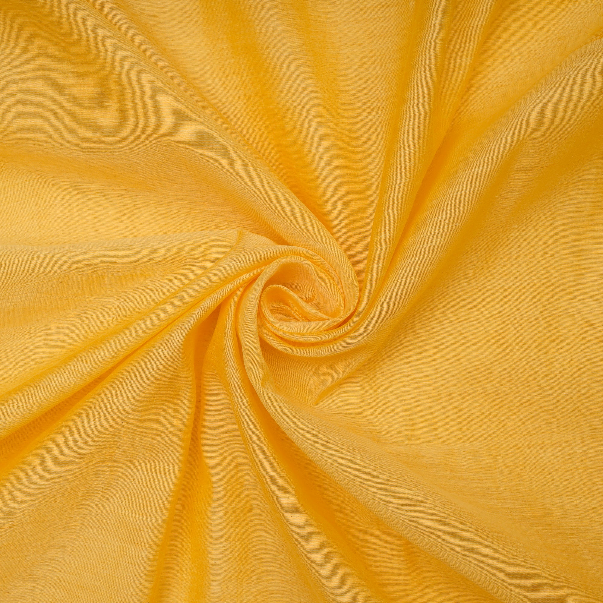 (Pre Cut 4.10 Mtr ) Yellow Embroidered Pure Chanderi Fabric