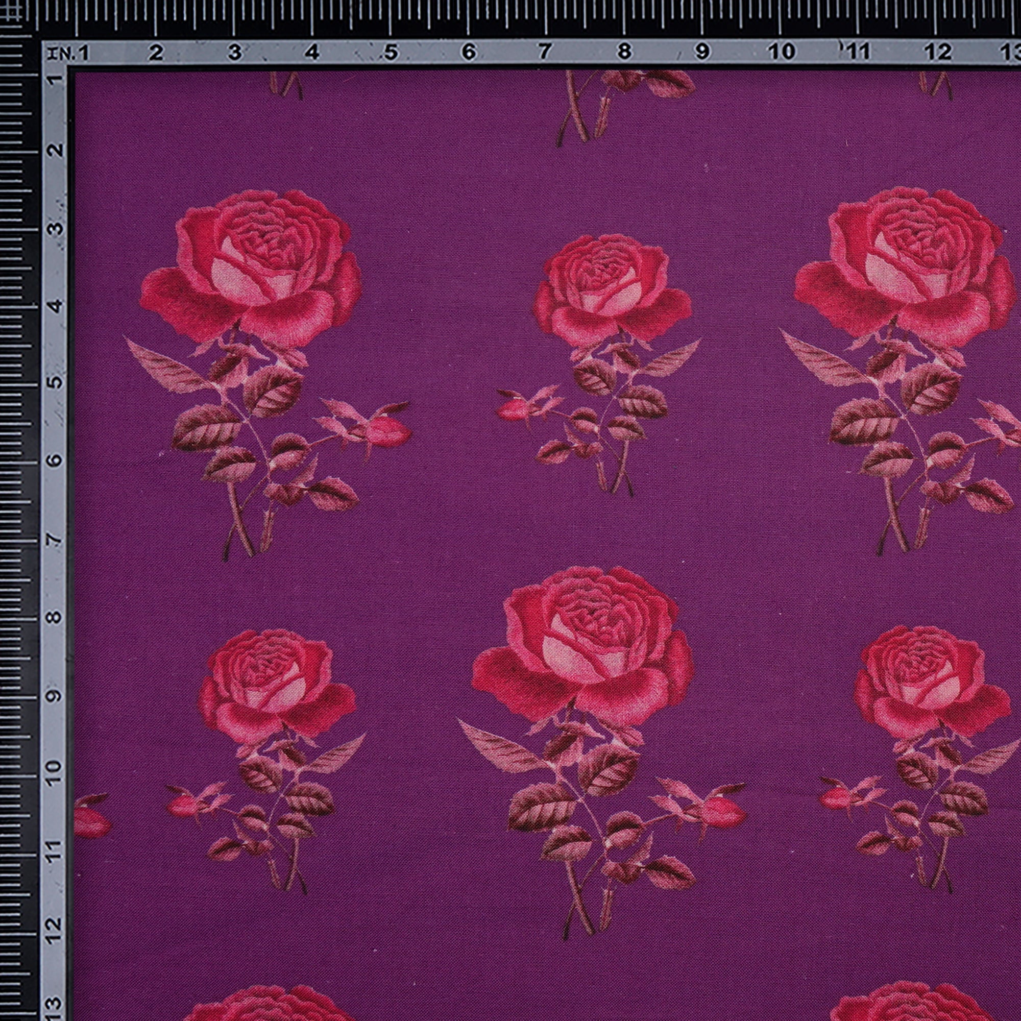 (Pre Cut 2.50 Mtr ) Purple Digital Printed Pure Cotton Fabric