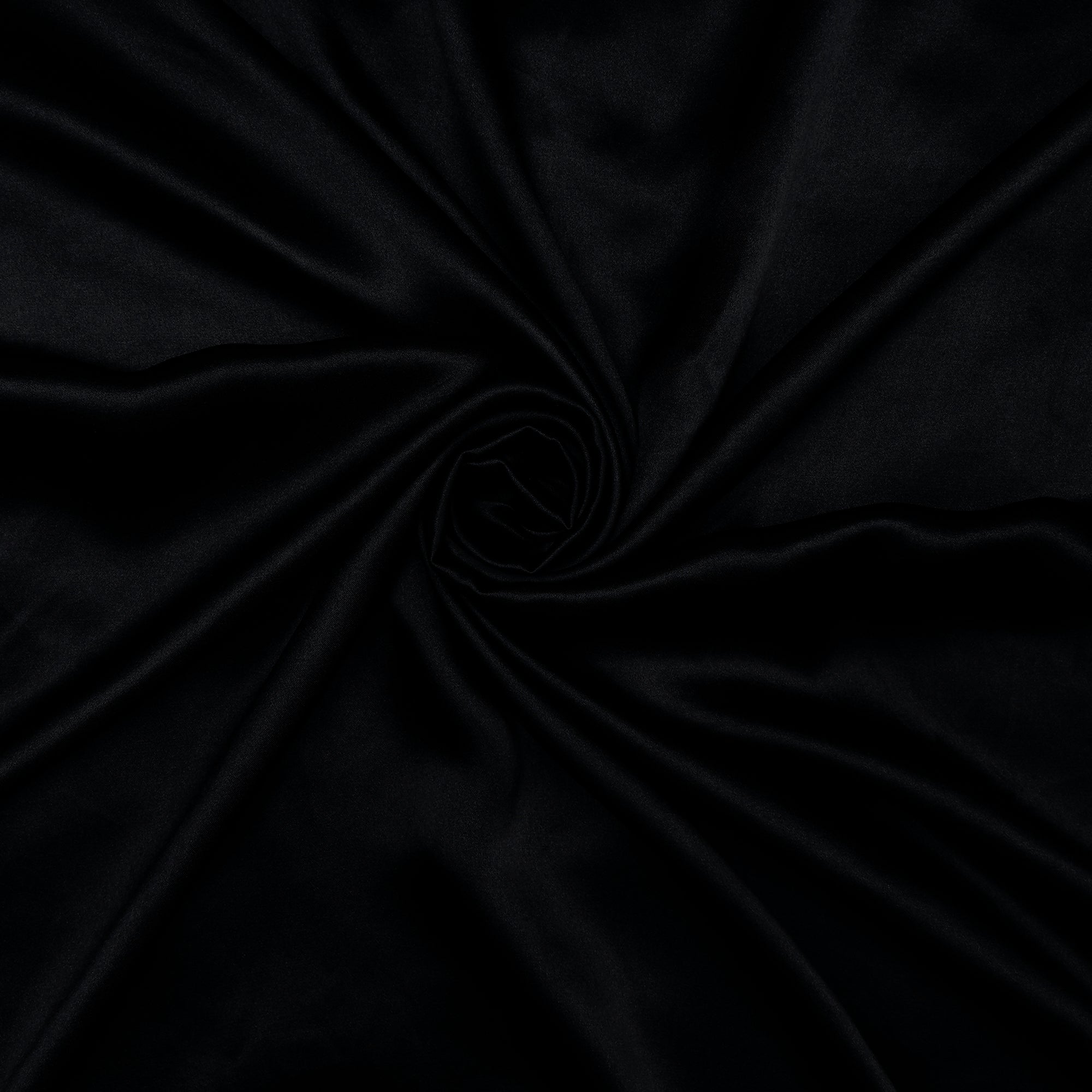 (Pre Cut 3.90 Mtr) Black 80 GLM Satin Silk Dyeable Fabric