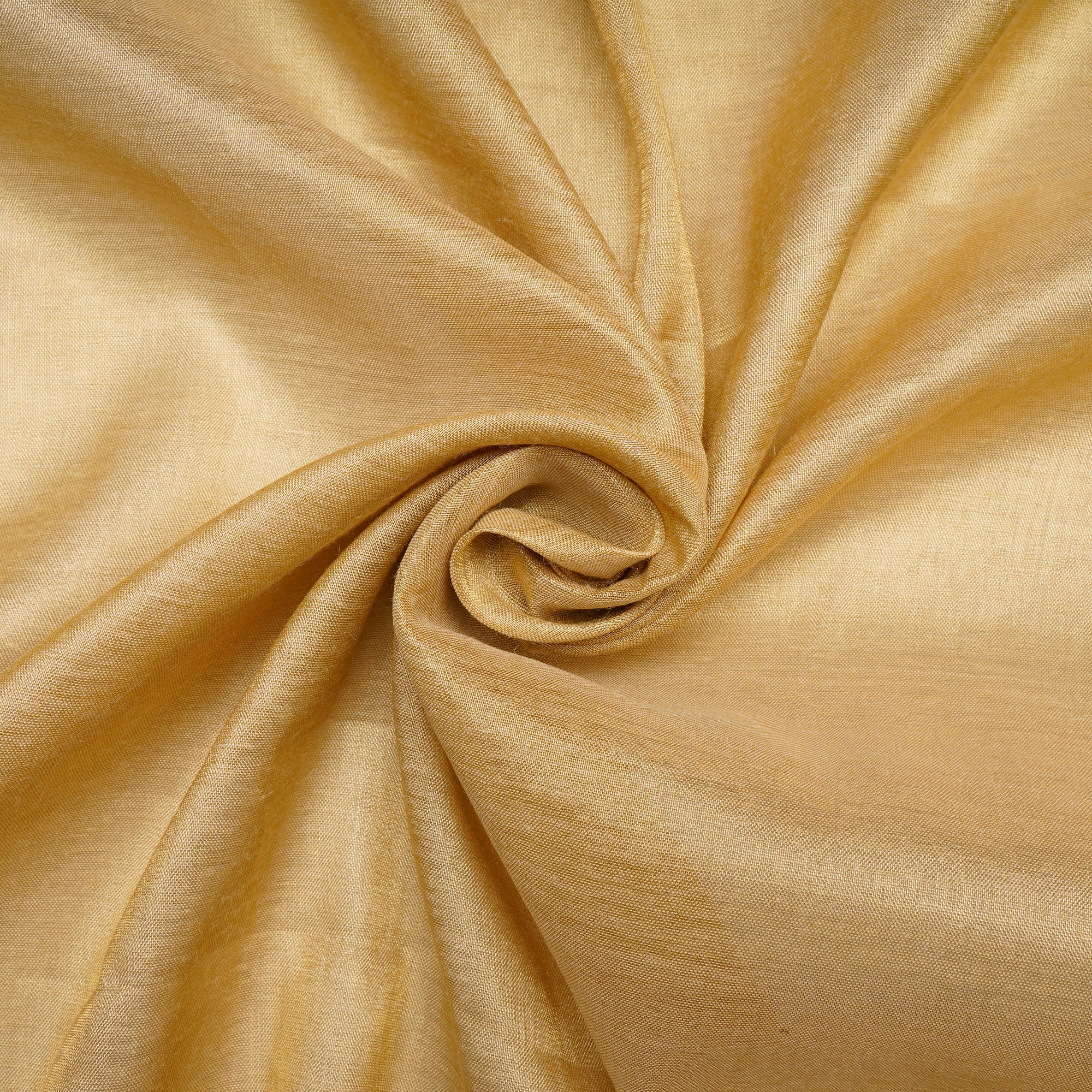 (Pre Cut 1.10Mtr )Gold Plain Muga Jari Silk Fabric