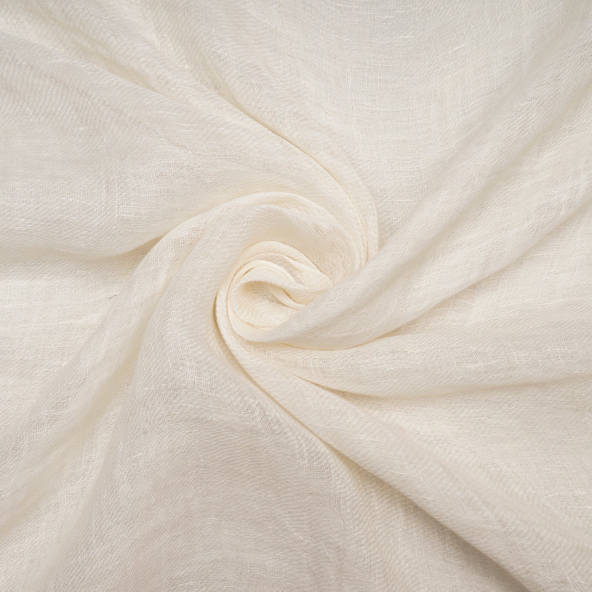 (Pre Cut 1.20 Mtr ) White Plain Handwoven Zari Border Linen Fabric